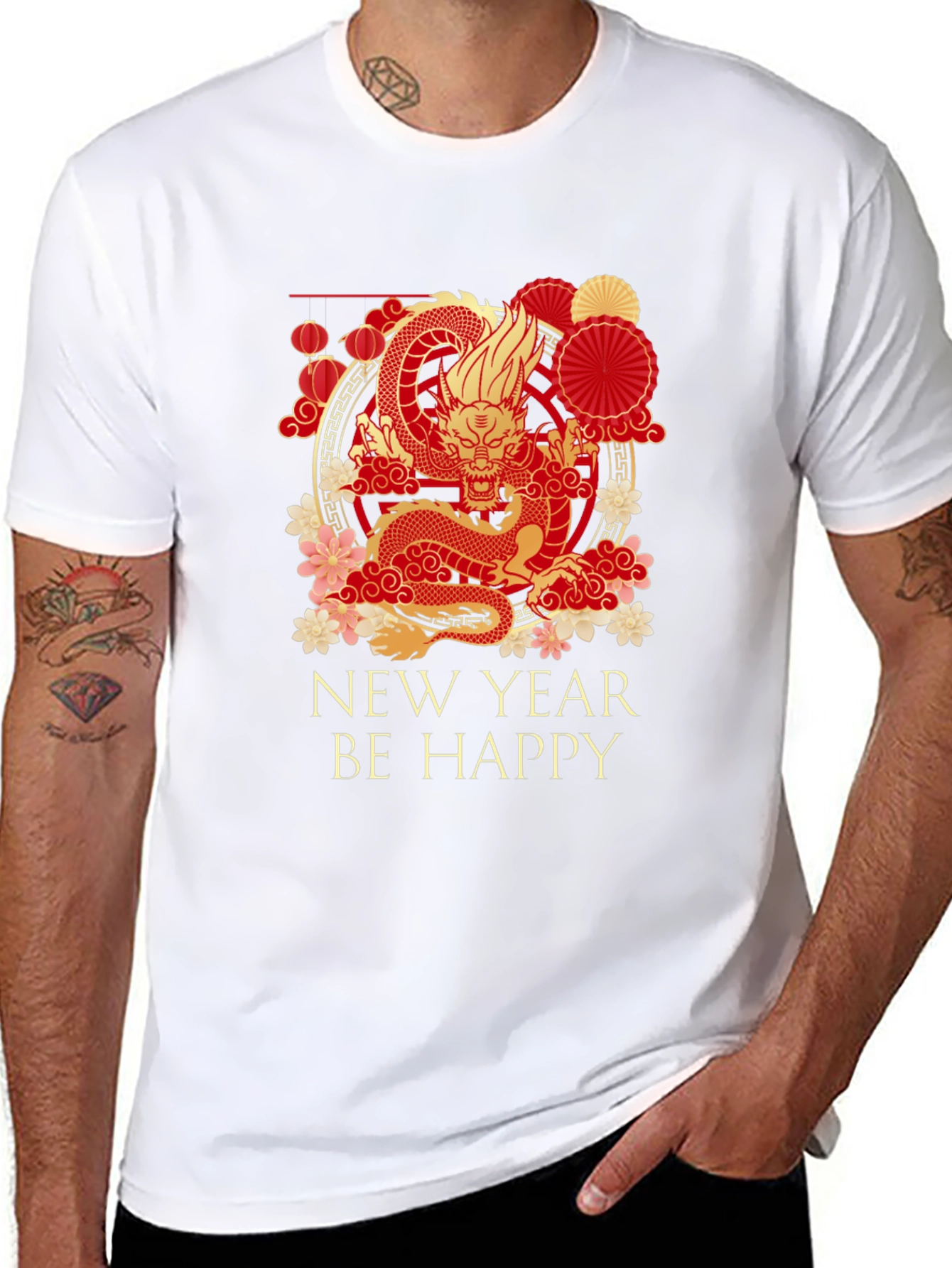 Black Chinese Dragon New Year T-Shirt view 8