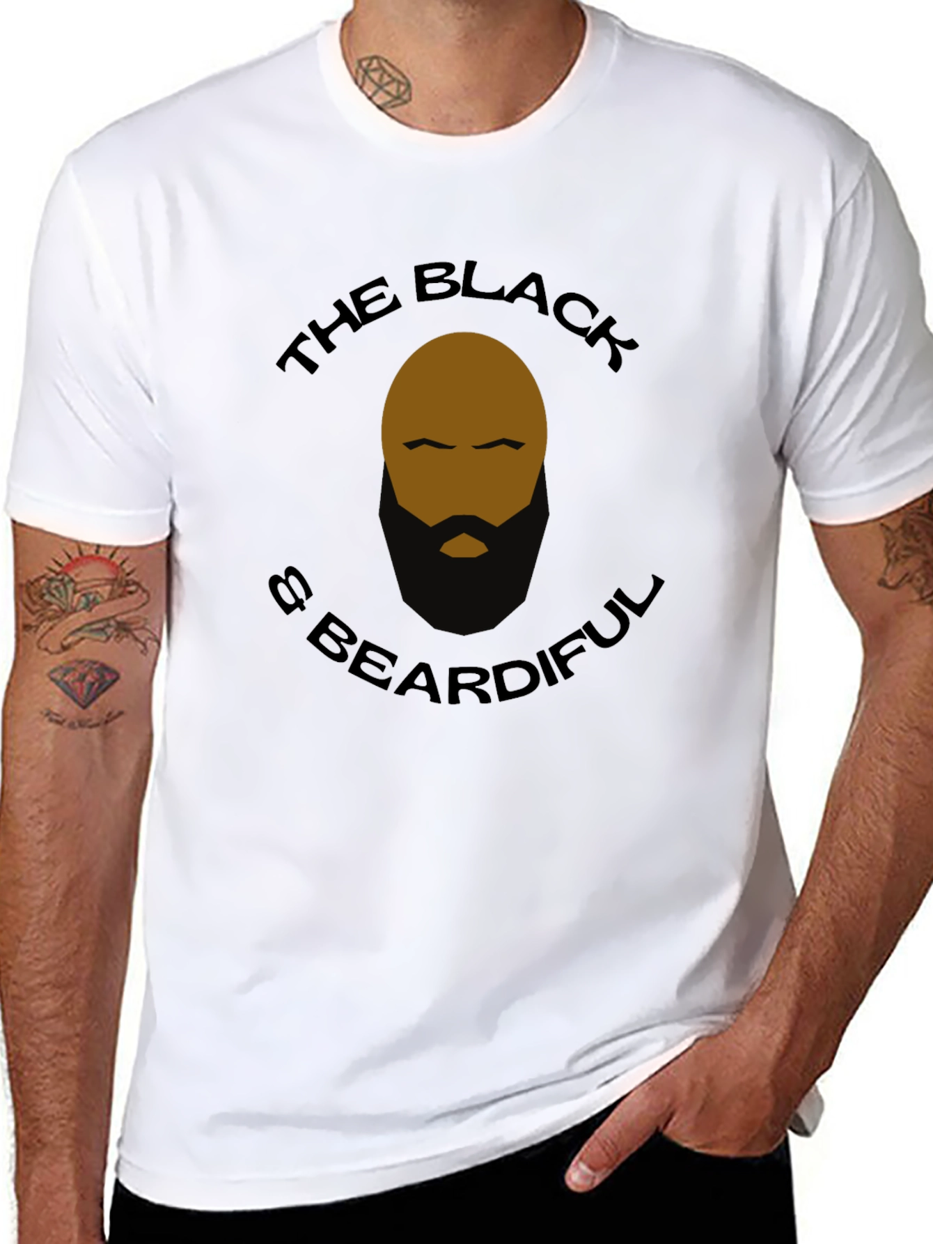 Black The Black & Beardiful T-Shirt - Graphic Tee view 8
