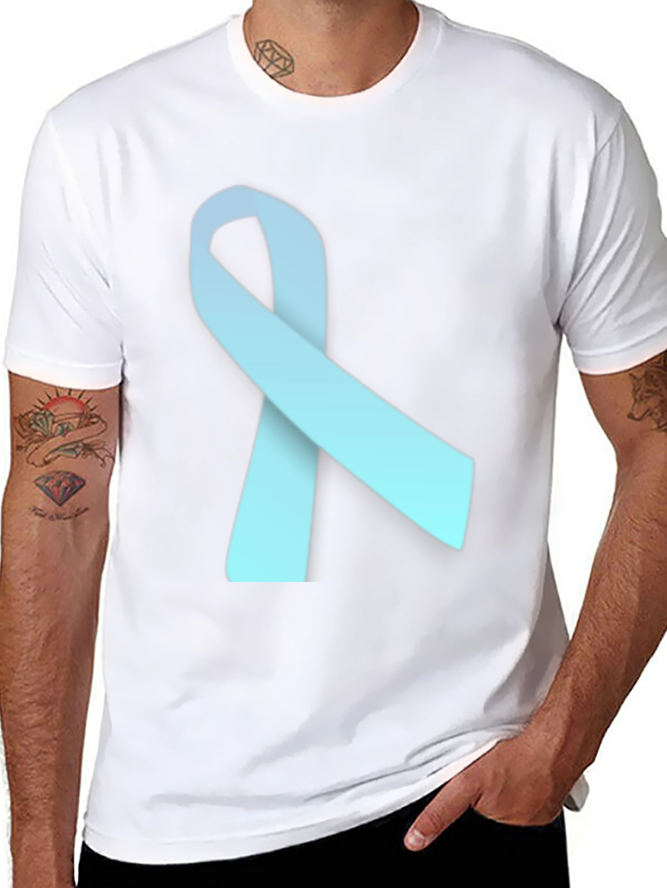 Black Awareness Ribbon T-Shirt - Soft Cotton Blend view 8
