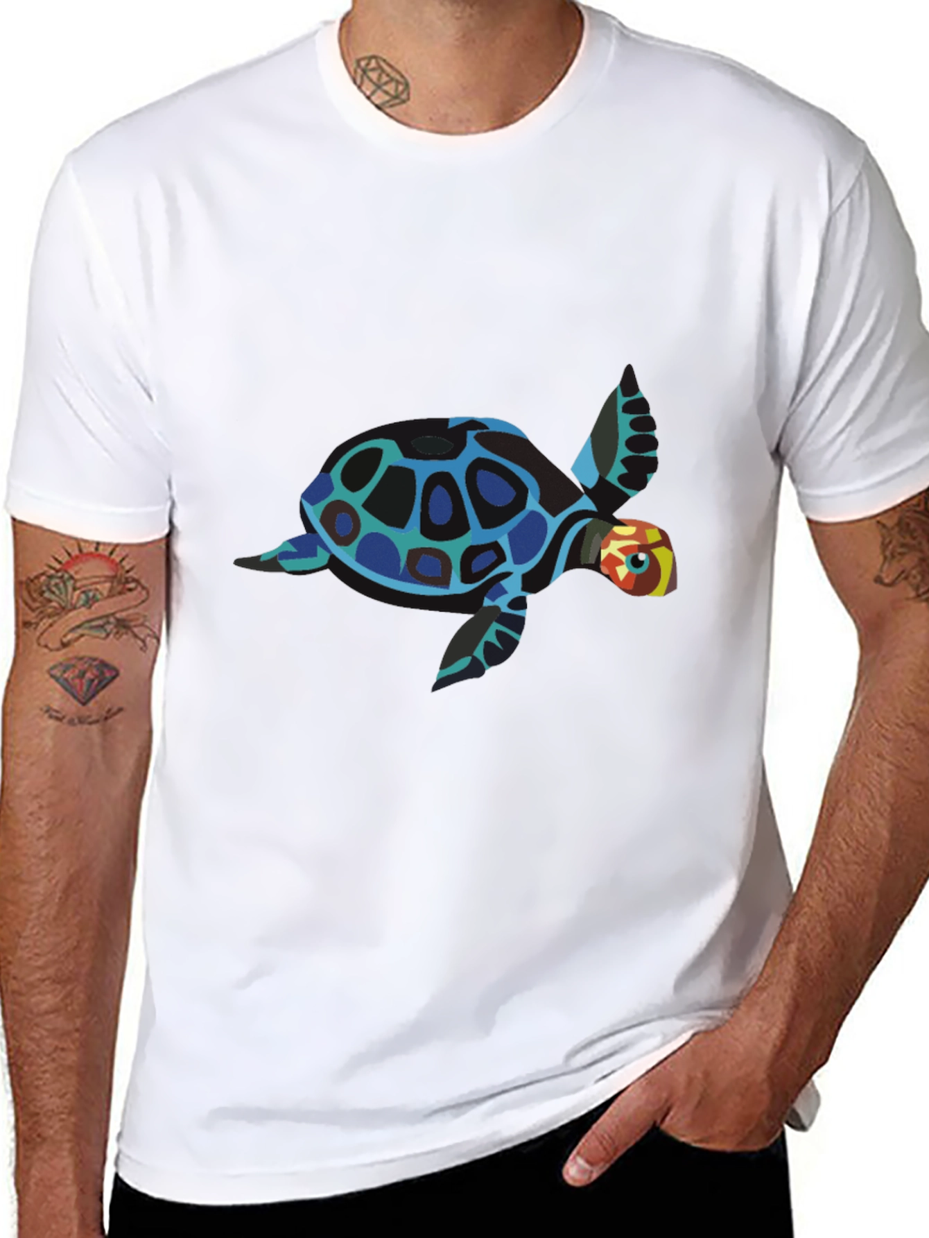 Black Sea Turtle Graphic Tee - Black view 8
