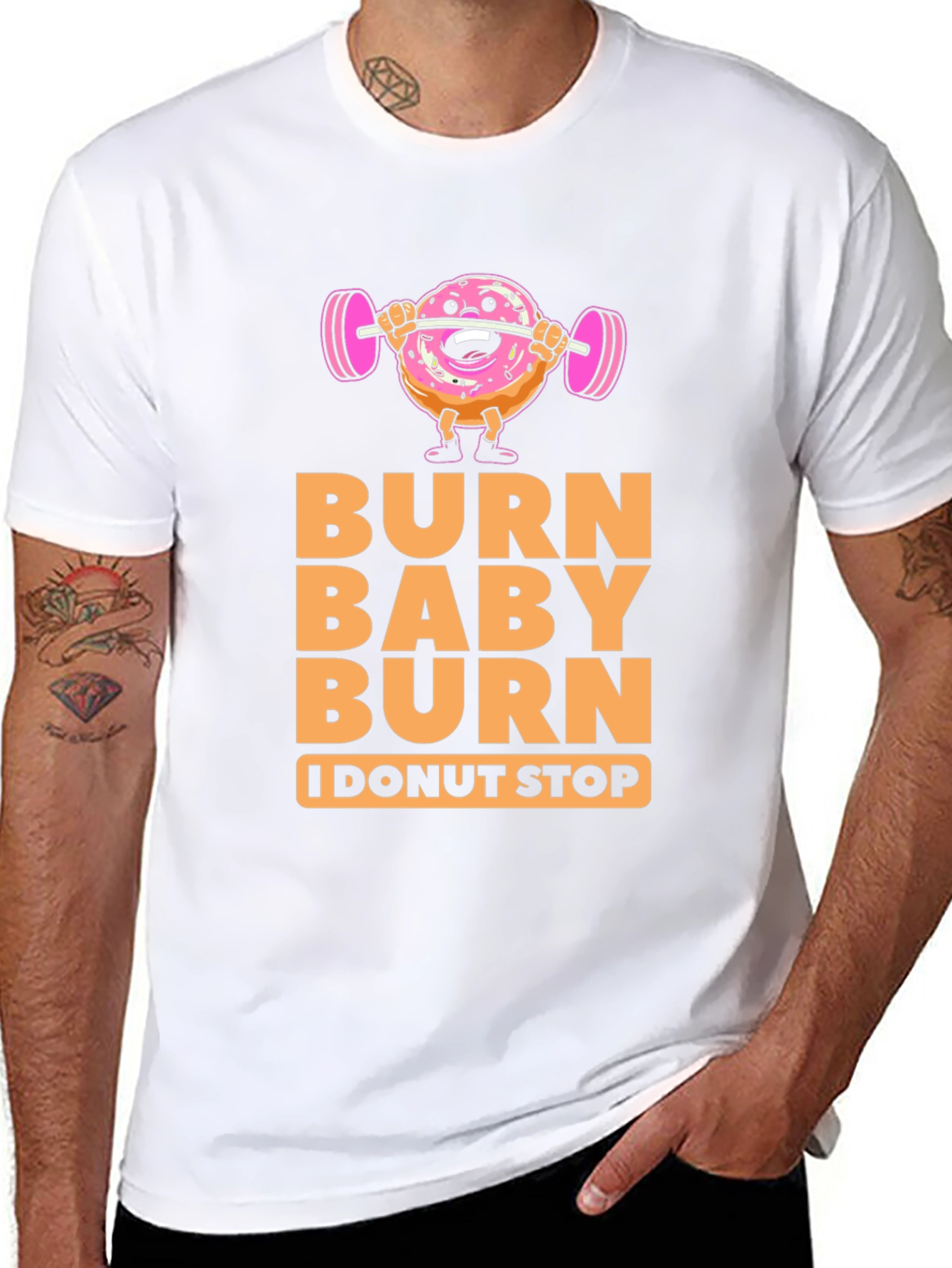Black Burn Baby Burn Donut Workout T-Shirt view 8