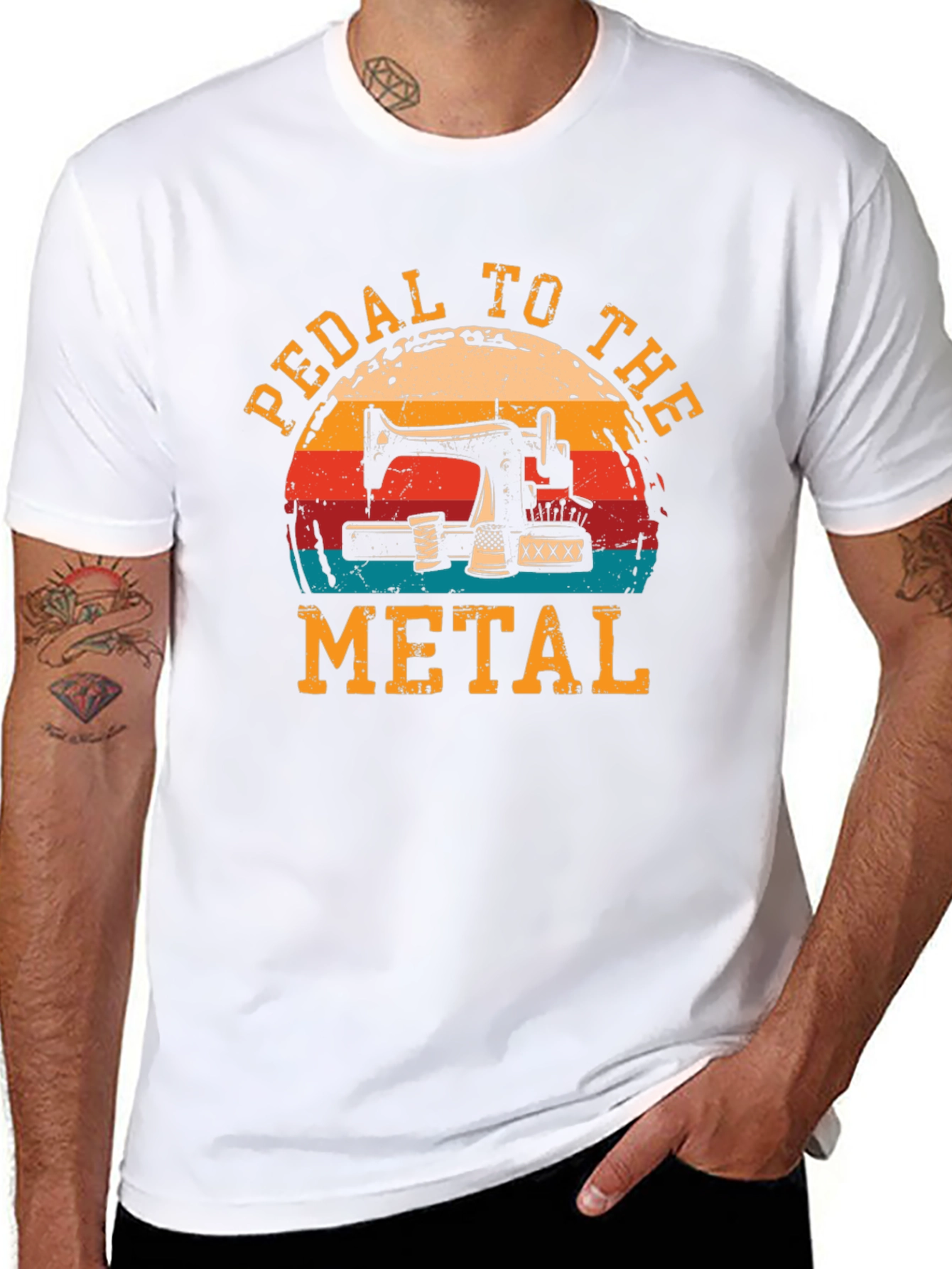 Black Pedal to the Metal Sewing T-Shirt view 8