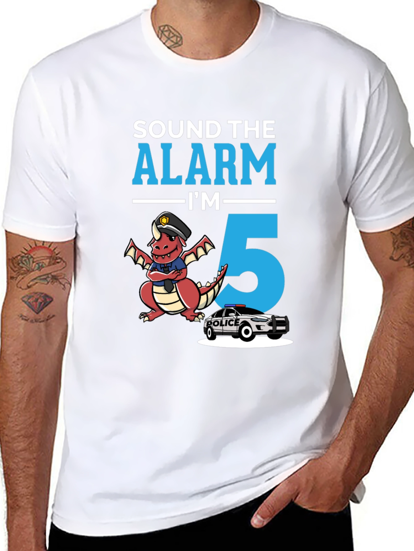 Black Sound the Alarm I'm 5 T-Shirt view 8