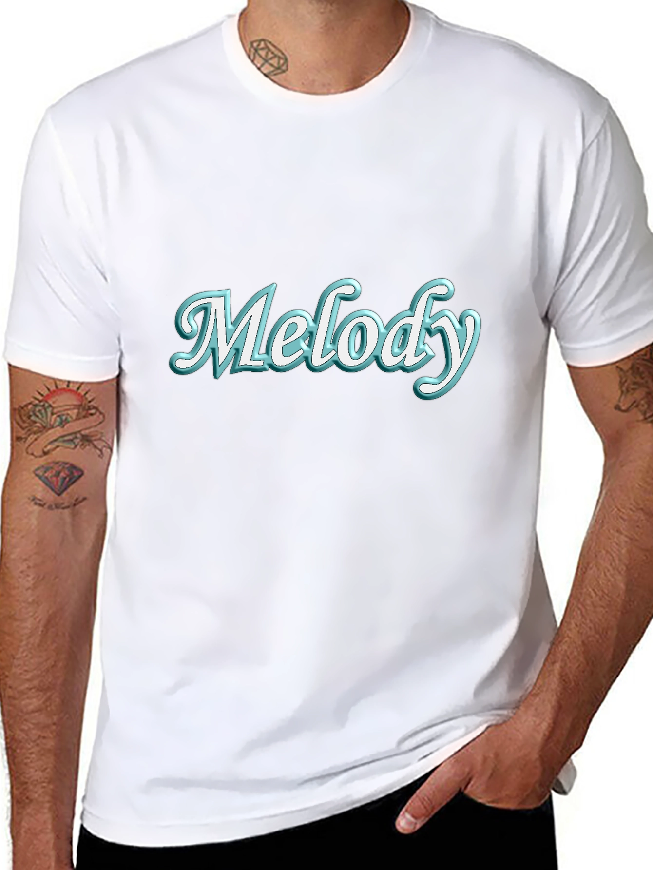 Black Melody Graphic Tee - Trendy Black T-Shirt view 8