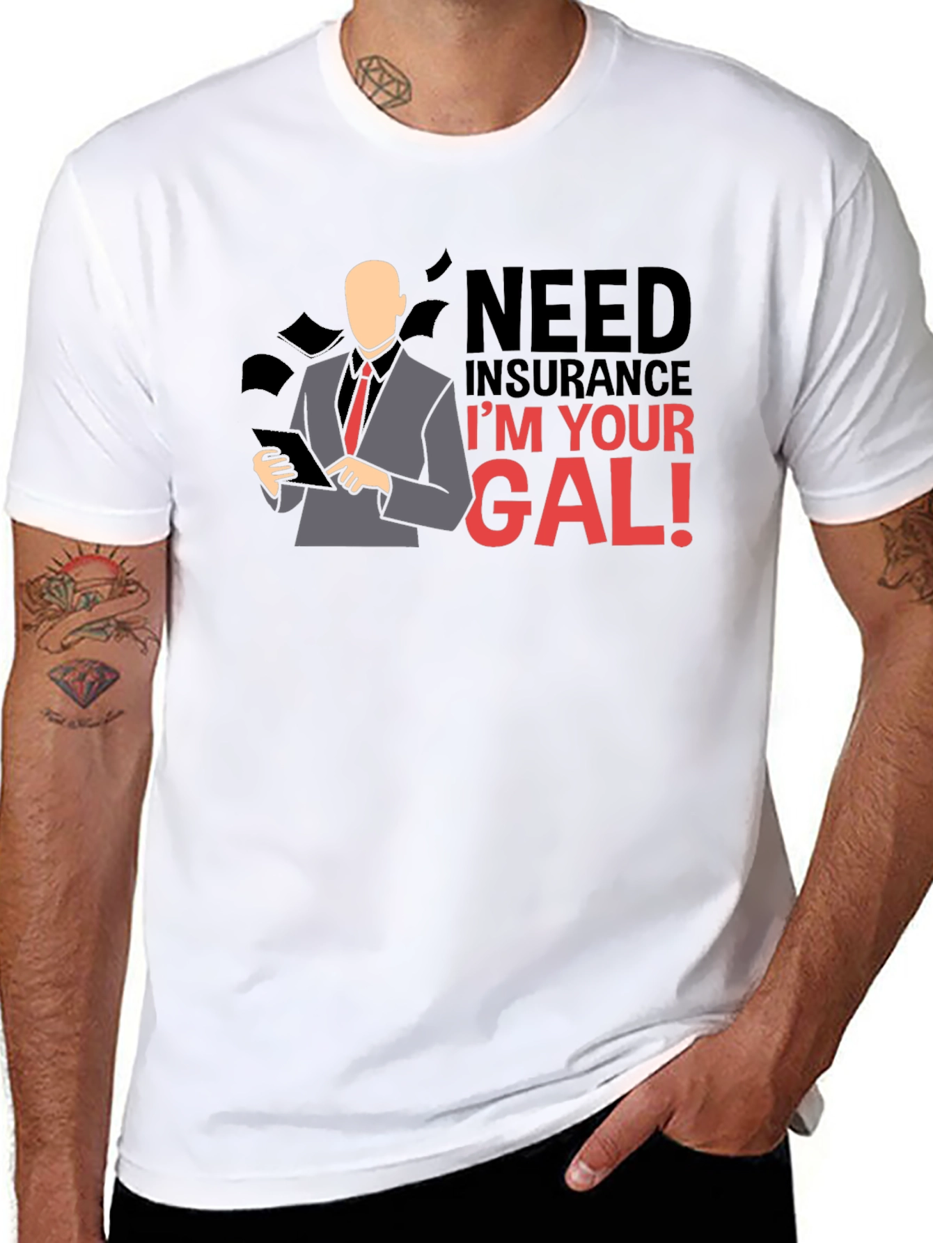 Black Insurance Gal T-Shirt: Need Insurance, I'm Your Gal! view 8