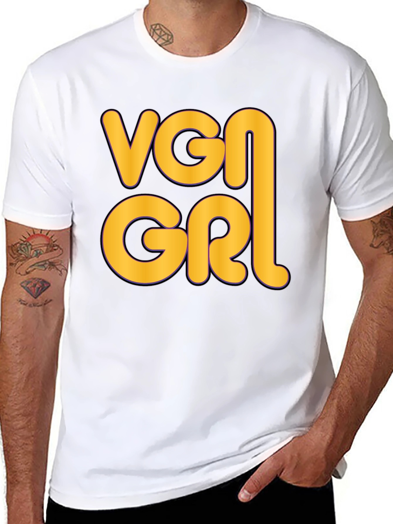 Black VGN GRL Graphic T-Shirt - Unique Design, Casual Wear view 8