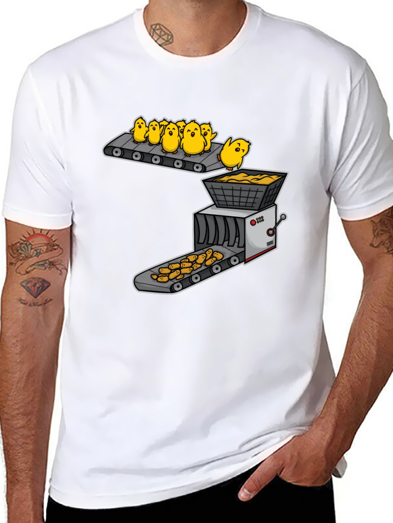 Black Chicken Nugget T-Shirt view 8