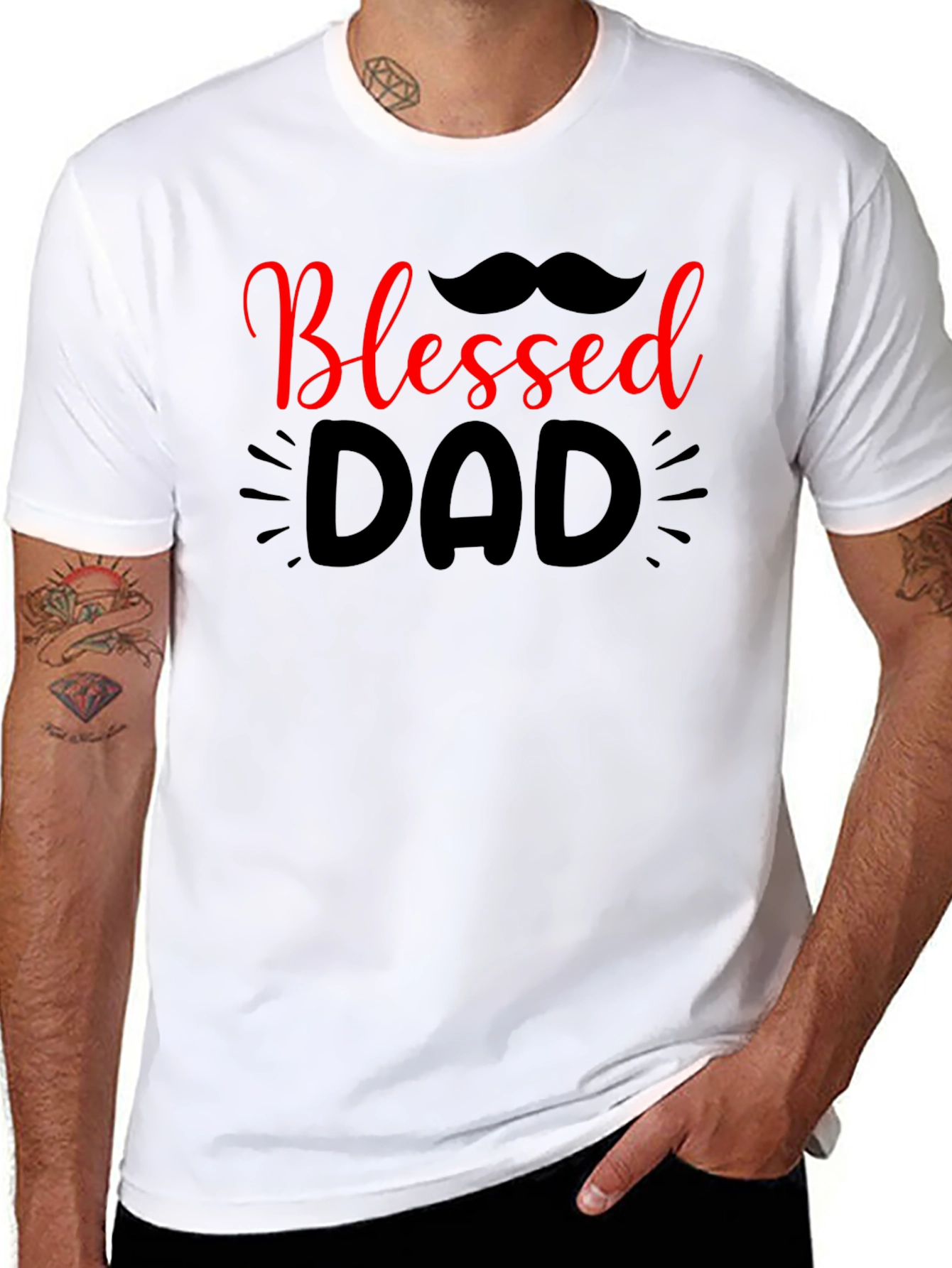 Blessed Dad Black T-Shirt - 8