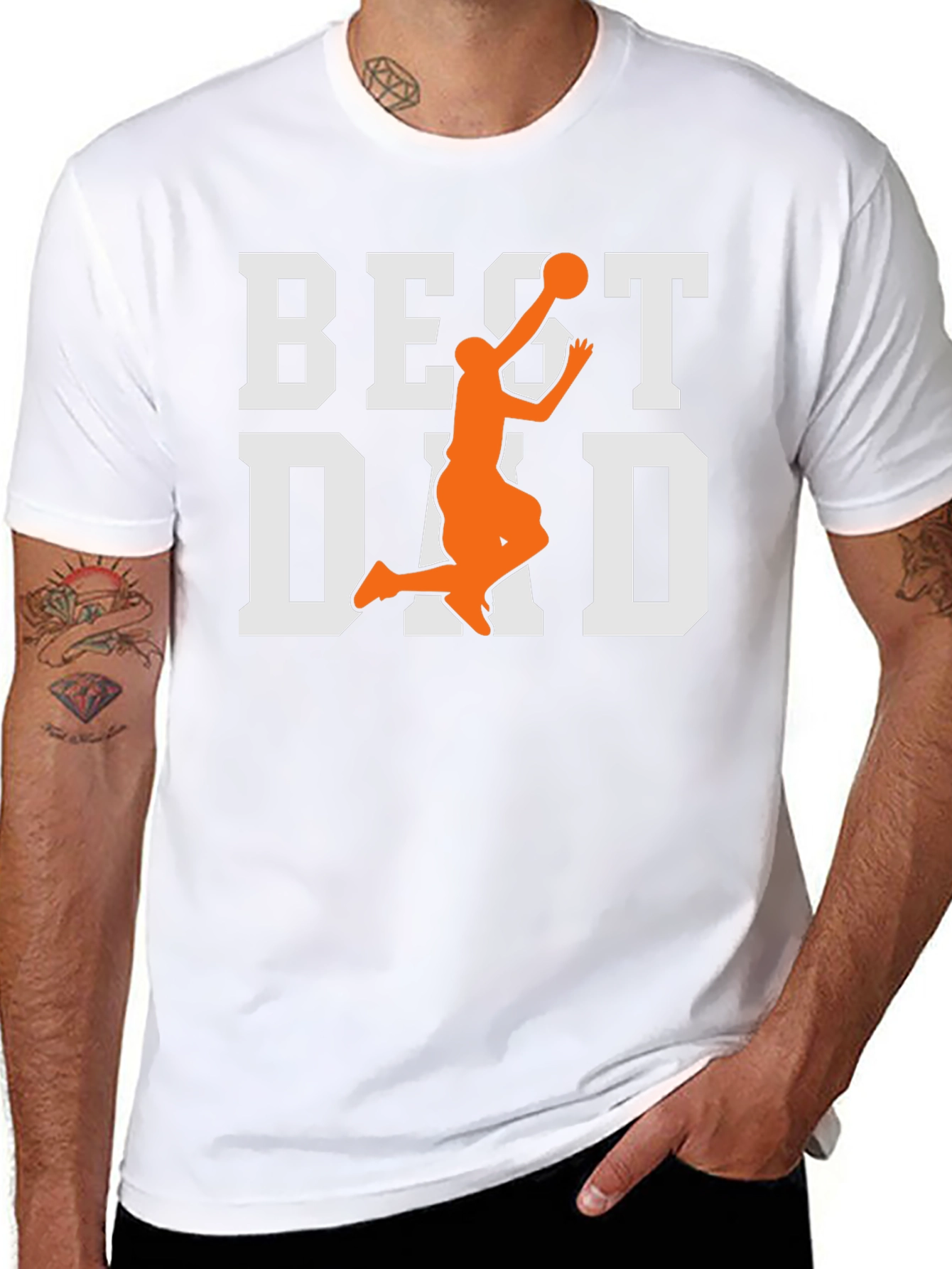 Black Best Dad Basketball Graphic Tee view 8