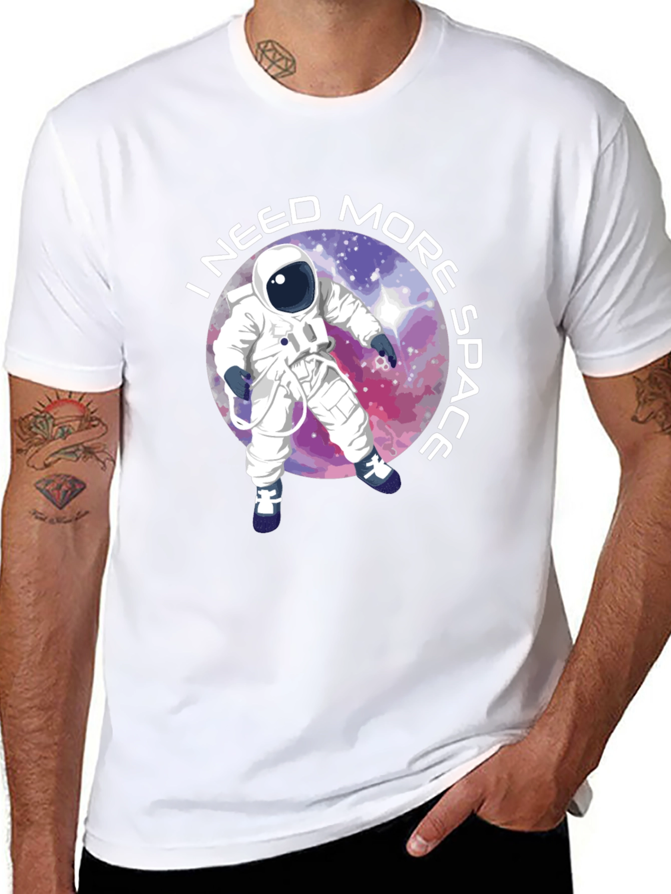Black I Need More Space T-Shirt - Astronaut Design view 8
