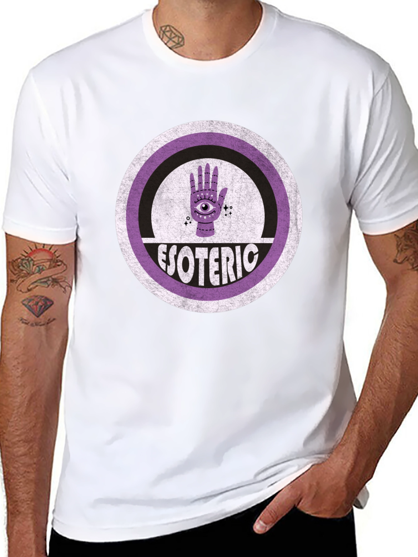 Black Esoteric Third Eye Graphic T-Shirt - Black view 8
