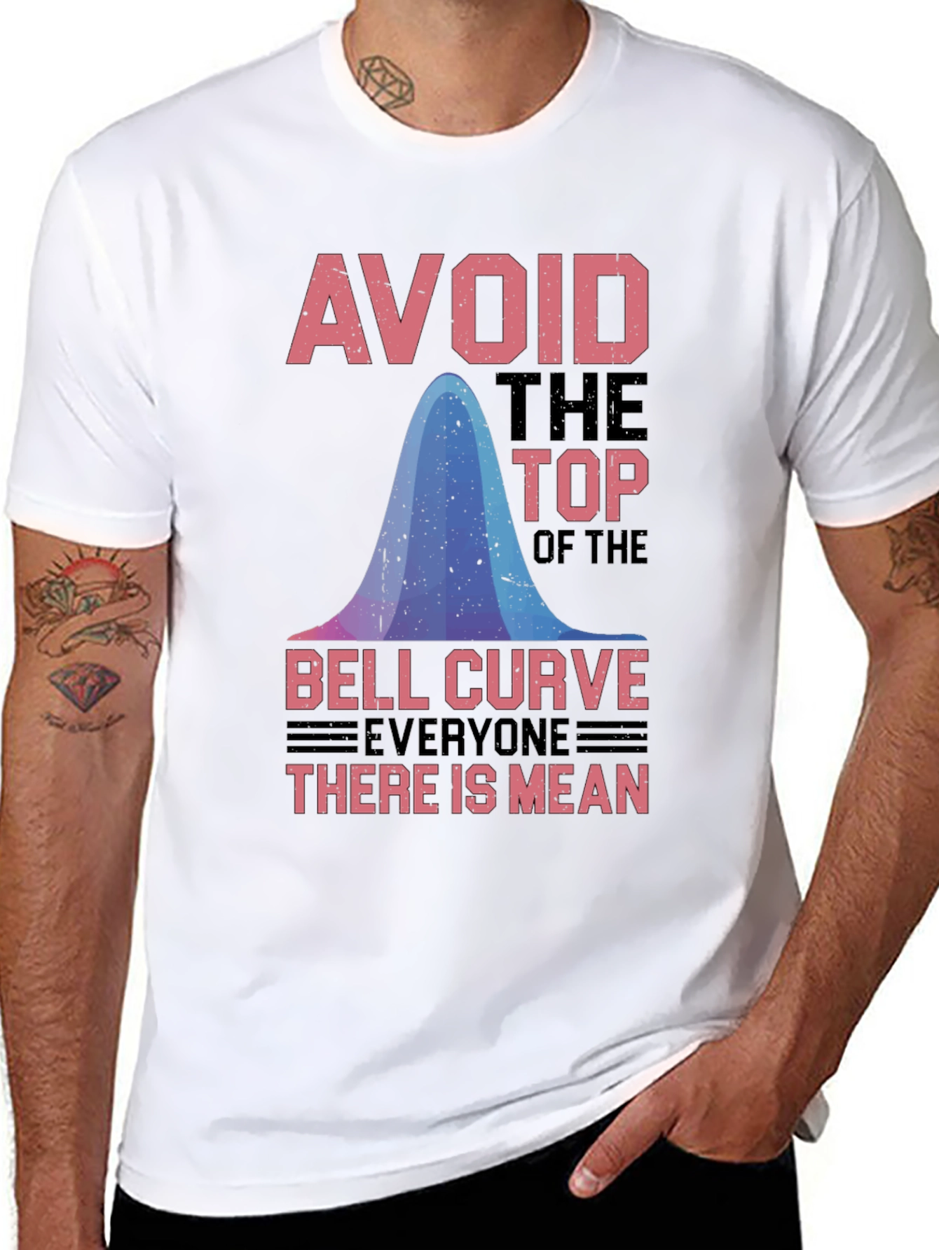 Black Avoid the Top Bell Curve T-Shirt view 8