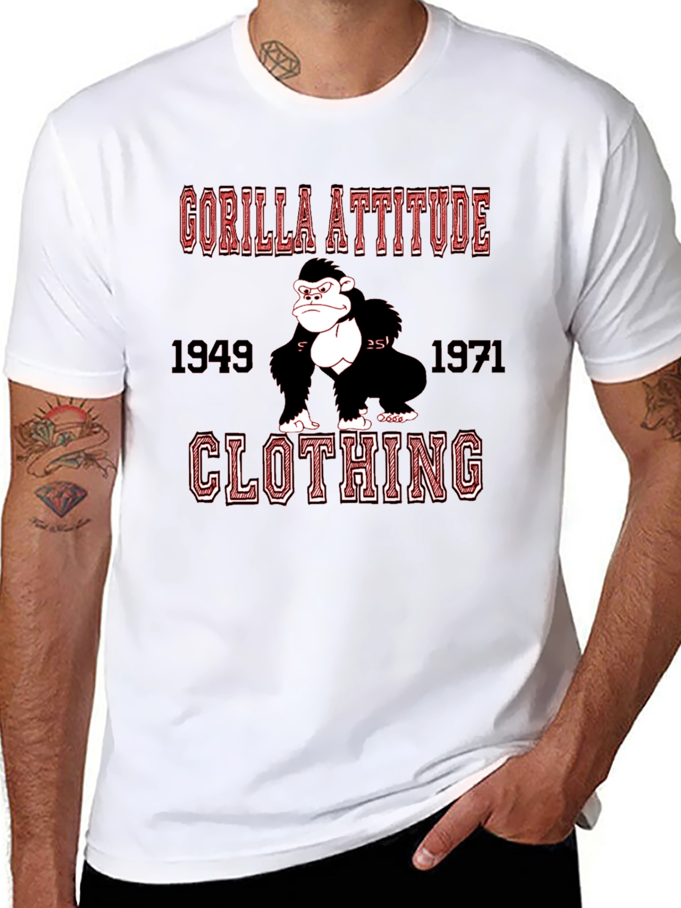 Black Gorilla Attitude Clothing T-Shirt view 8