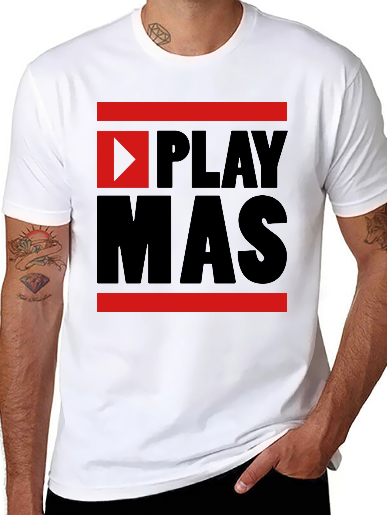 Black Play Mas T-Shirt - Black view 8