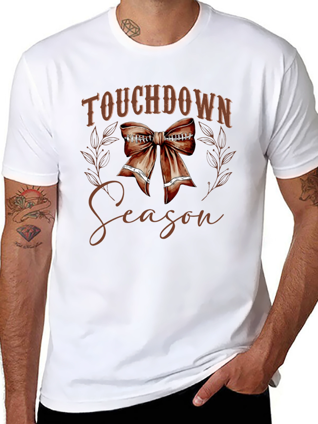 Touchdown Season Football Bow T-Shirt - 8