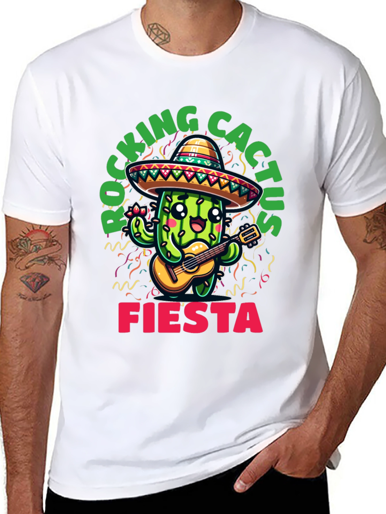 Black Rocking Cactus Fiesta T-Shirt view 8