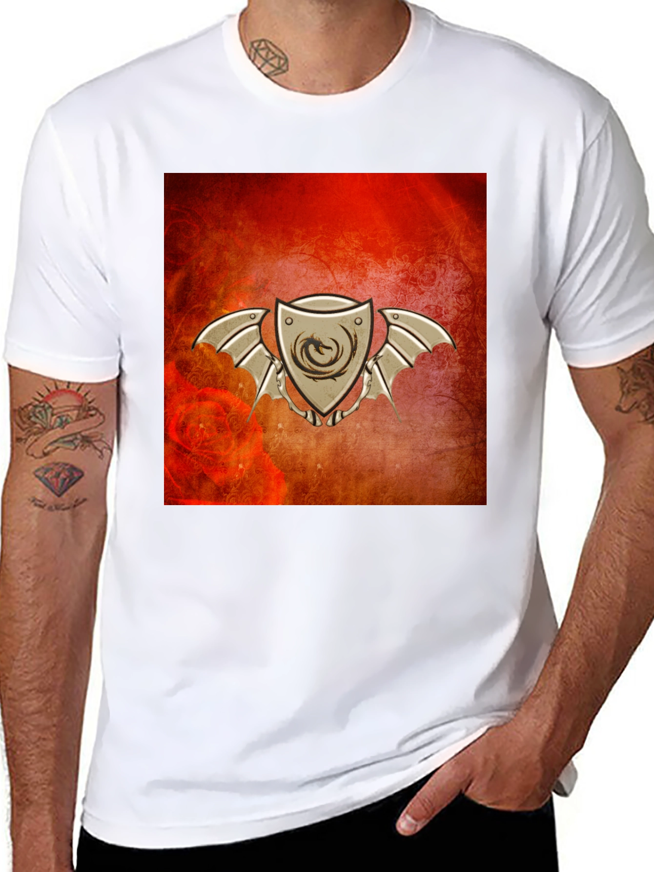 Black Dragon Shield Graphic T-Shirt view 8