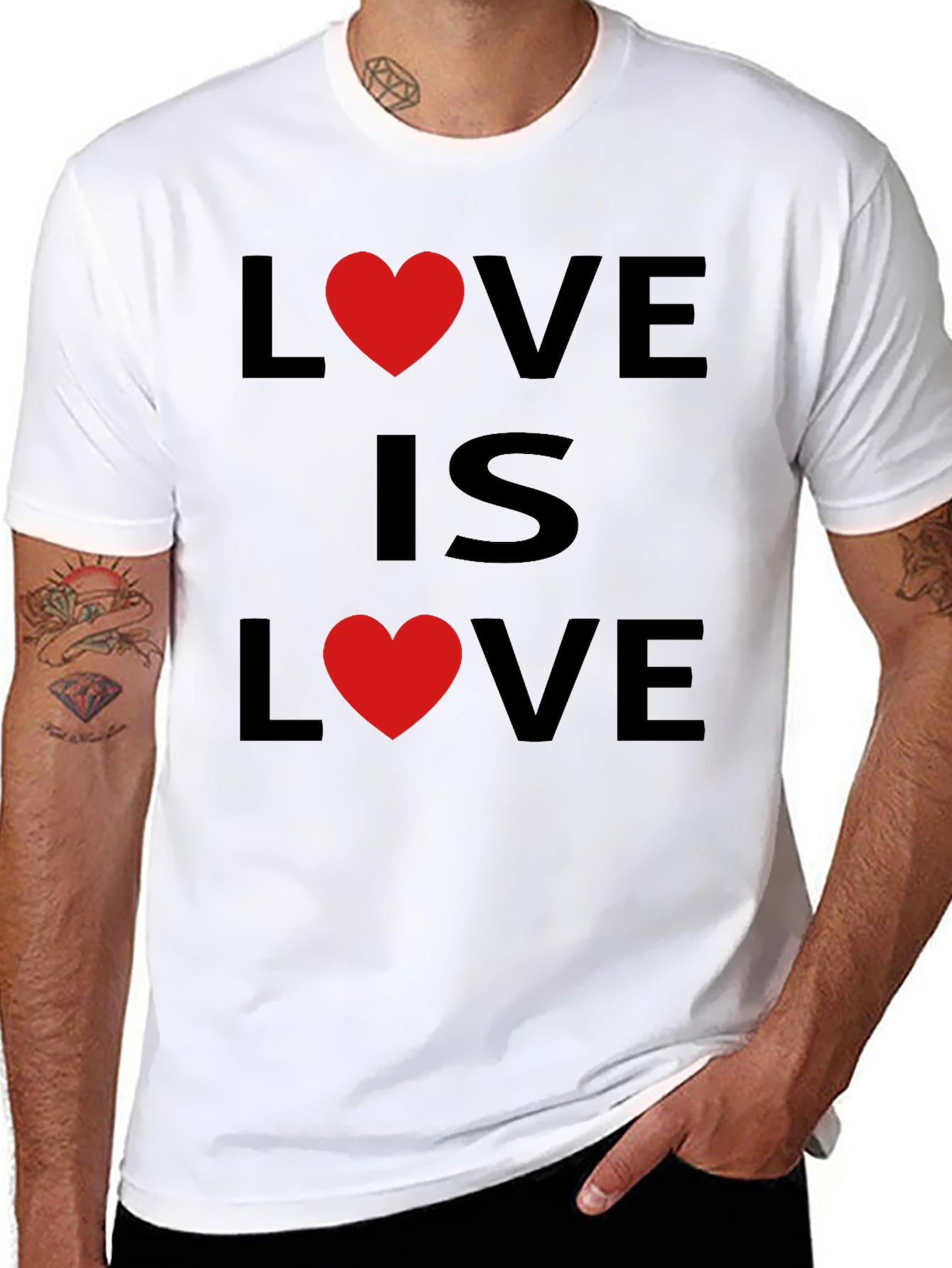Black Love Is Love T-Shirt - Black view 8