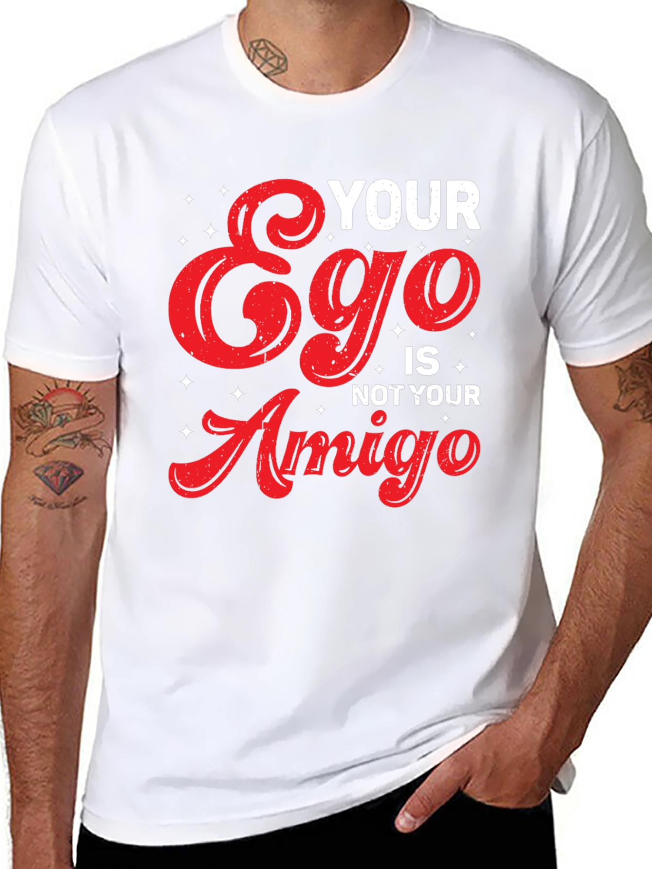 Black Your Ego Is Not Your Amigo Graphic Tee view 8