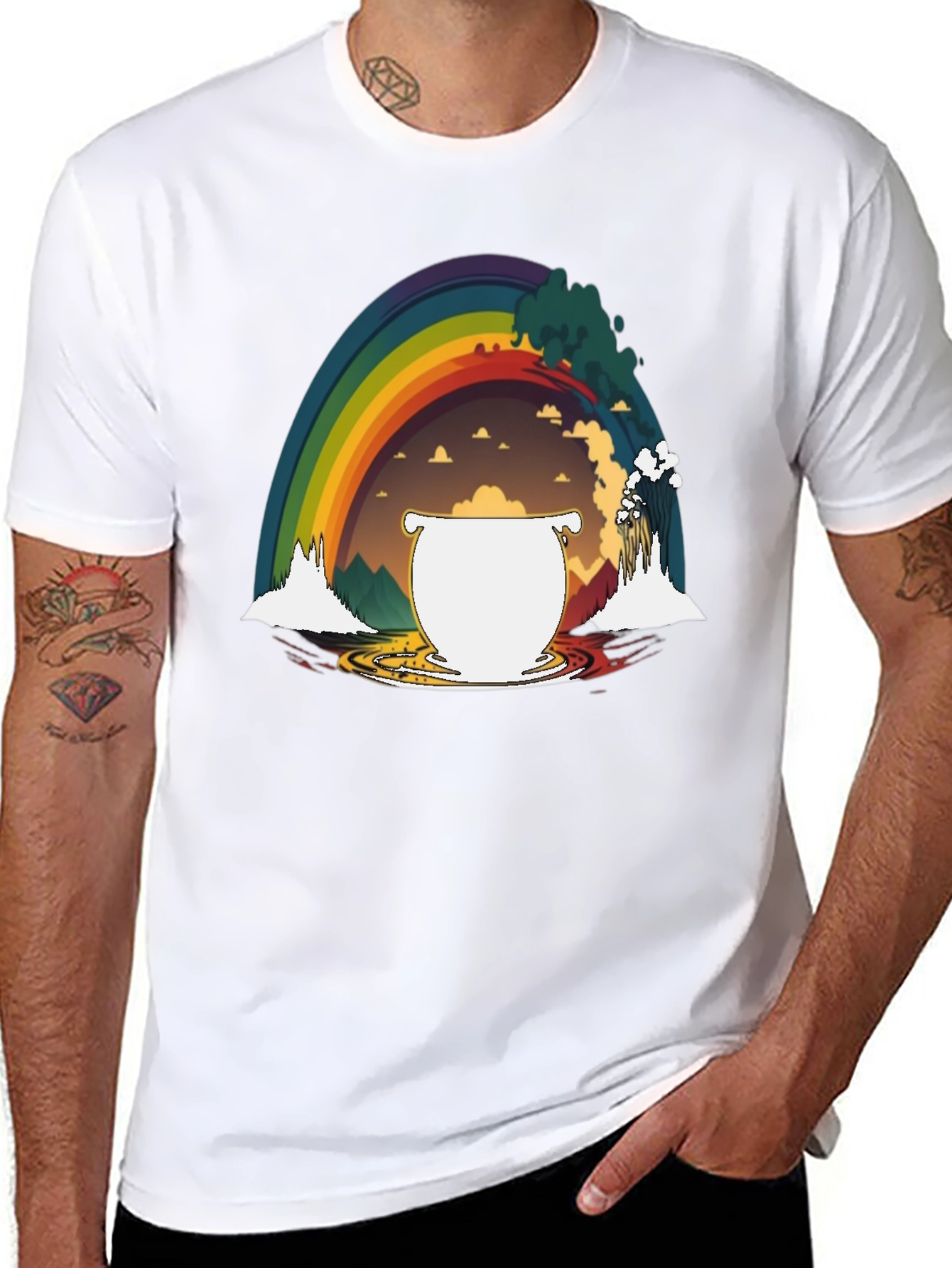 Black Rainbow's End Graphic T-Shirt view 8