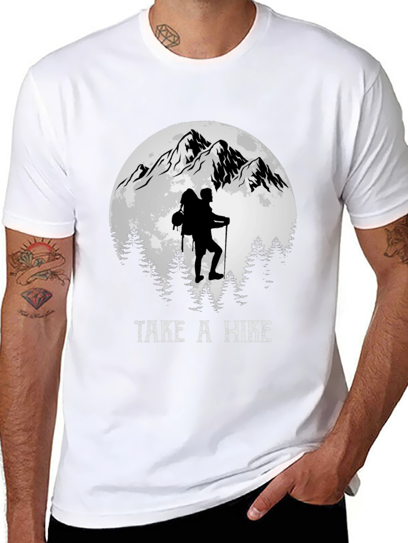 Black Take a Hike Tee: Mountain Adventure T-Shirt view 8