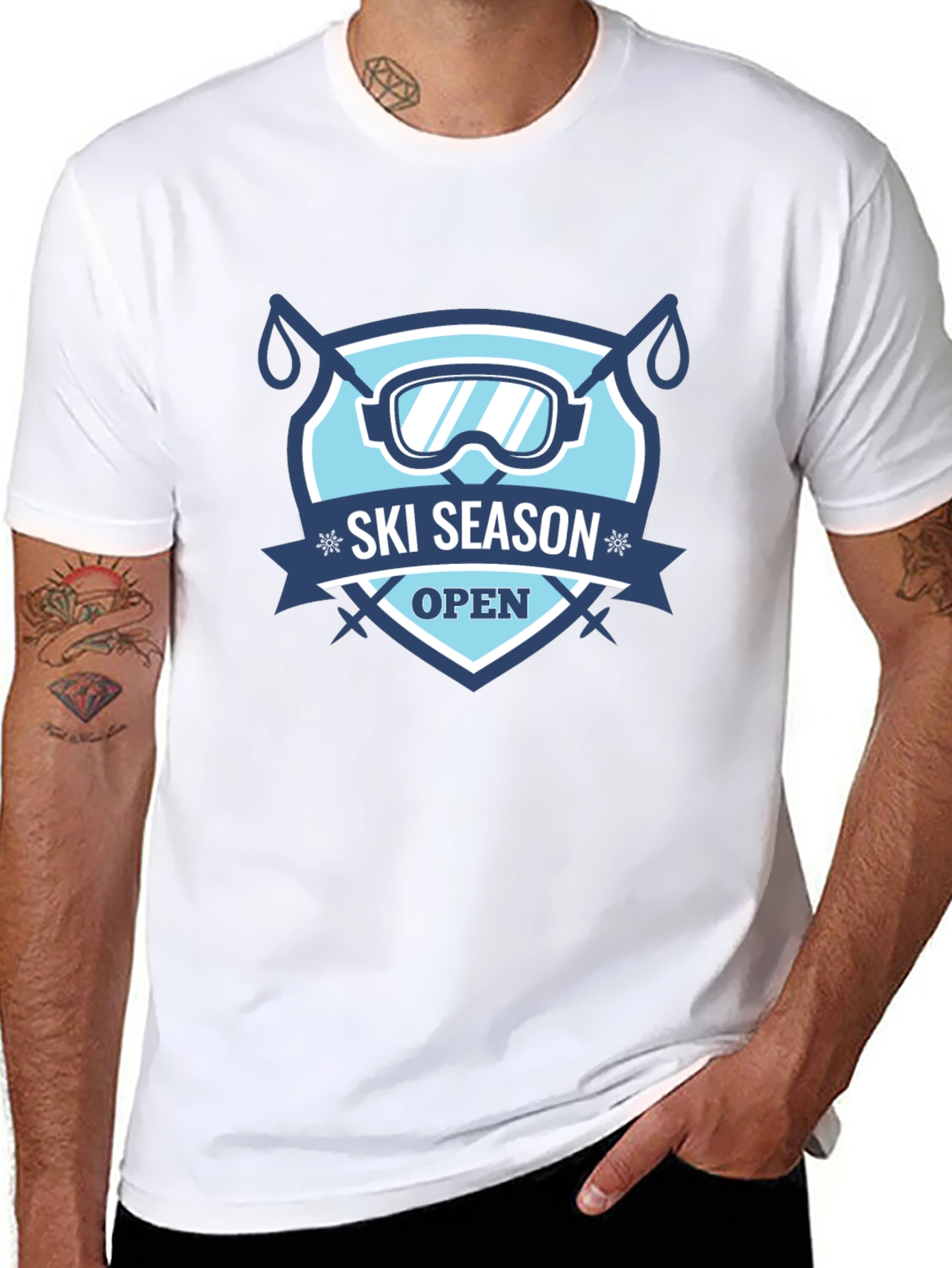 Black Ski Season Open Black T-Shirt view 8