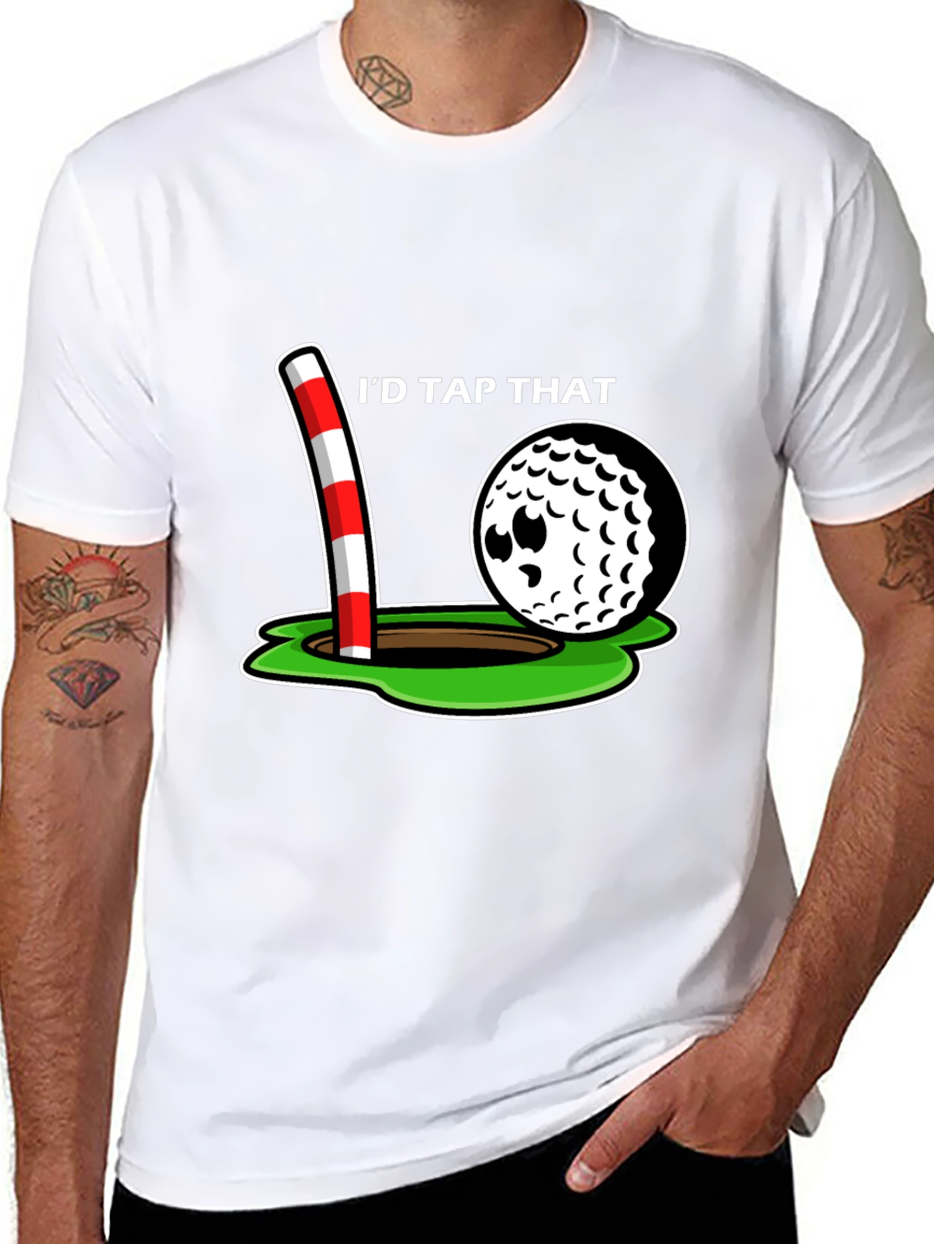 Black I'd Tap That Golf T-Shirt view 8