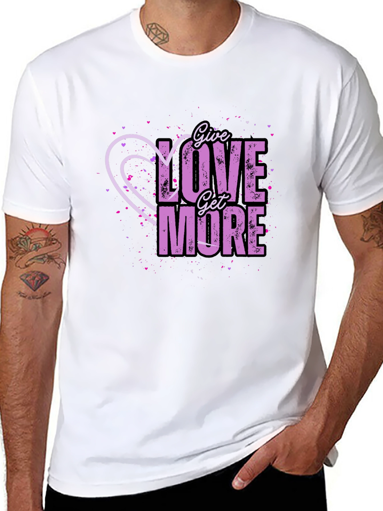 Black Give Love Get More Graphic T-Shirt view 8