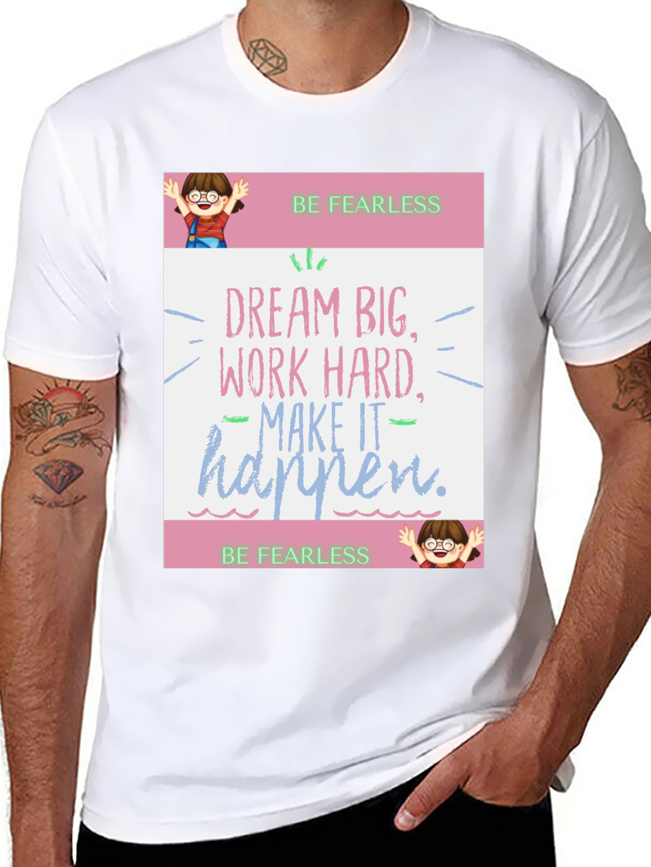 Black Be Fearless Graphic Tee - Dream Big view 8