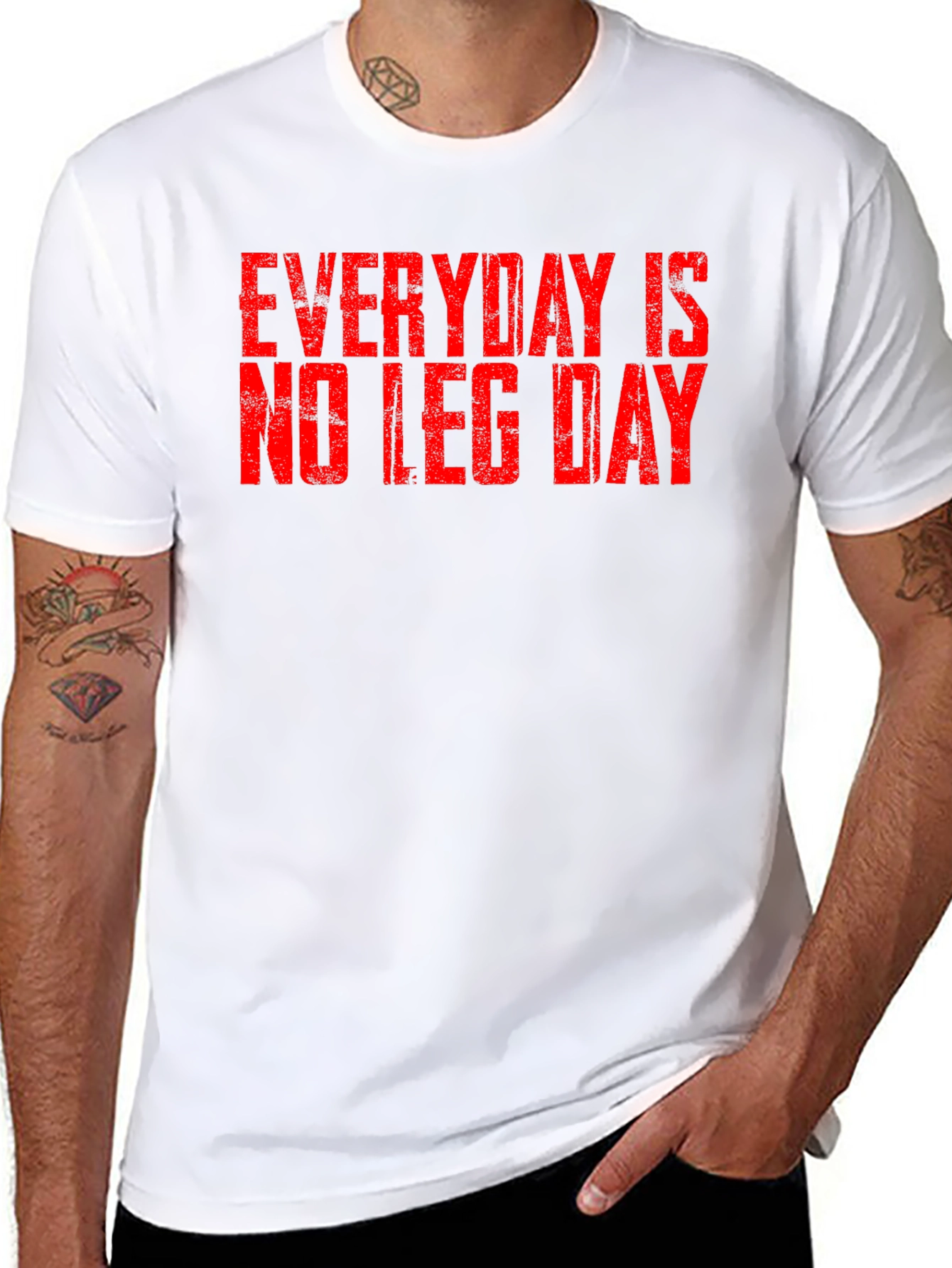 Black Everyday is No Leg Day T-Shirt view 8