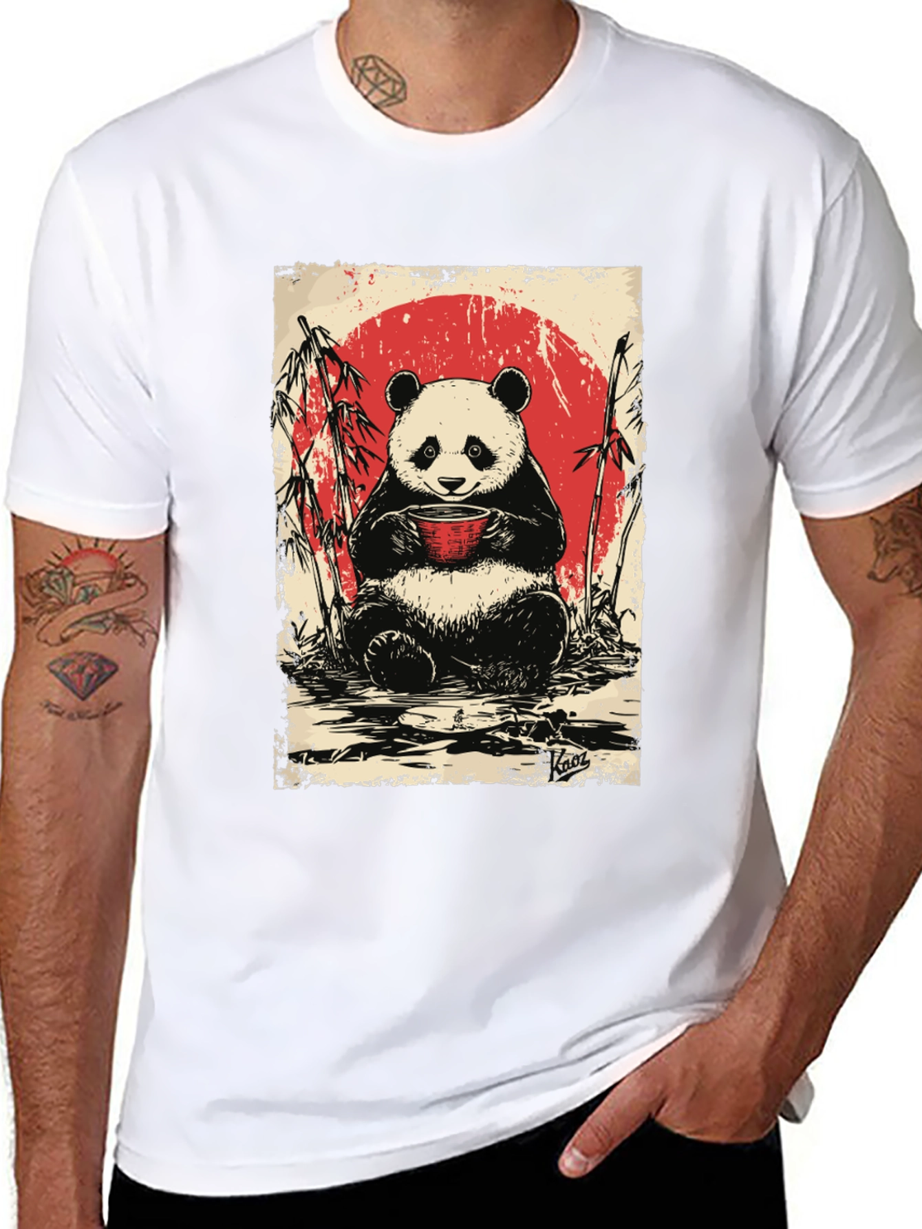 Black Panda Tea T-Shirt - Cute Asian Design view 8