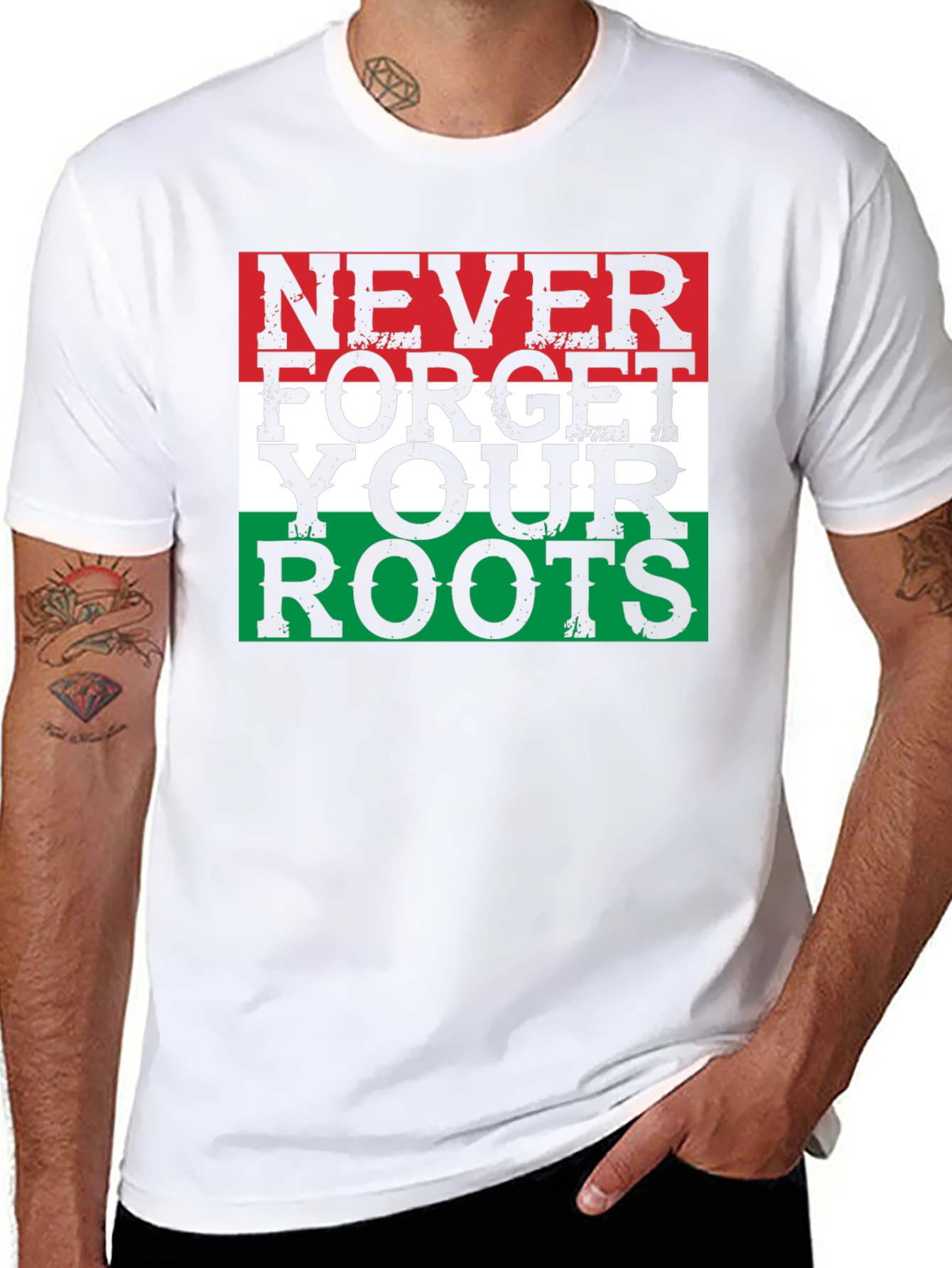 Black Never Forget Your Roots T-Shirt - Patriotic Design view 8