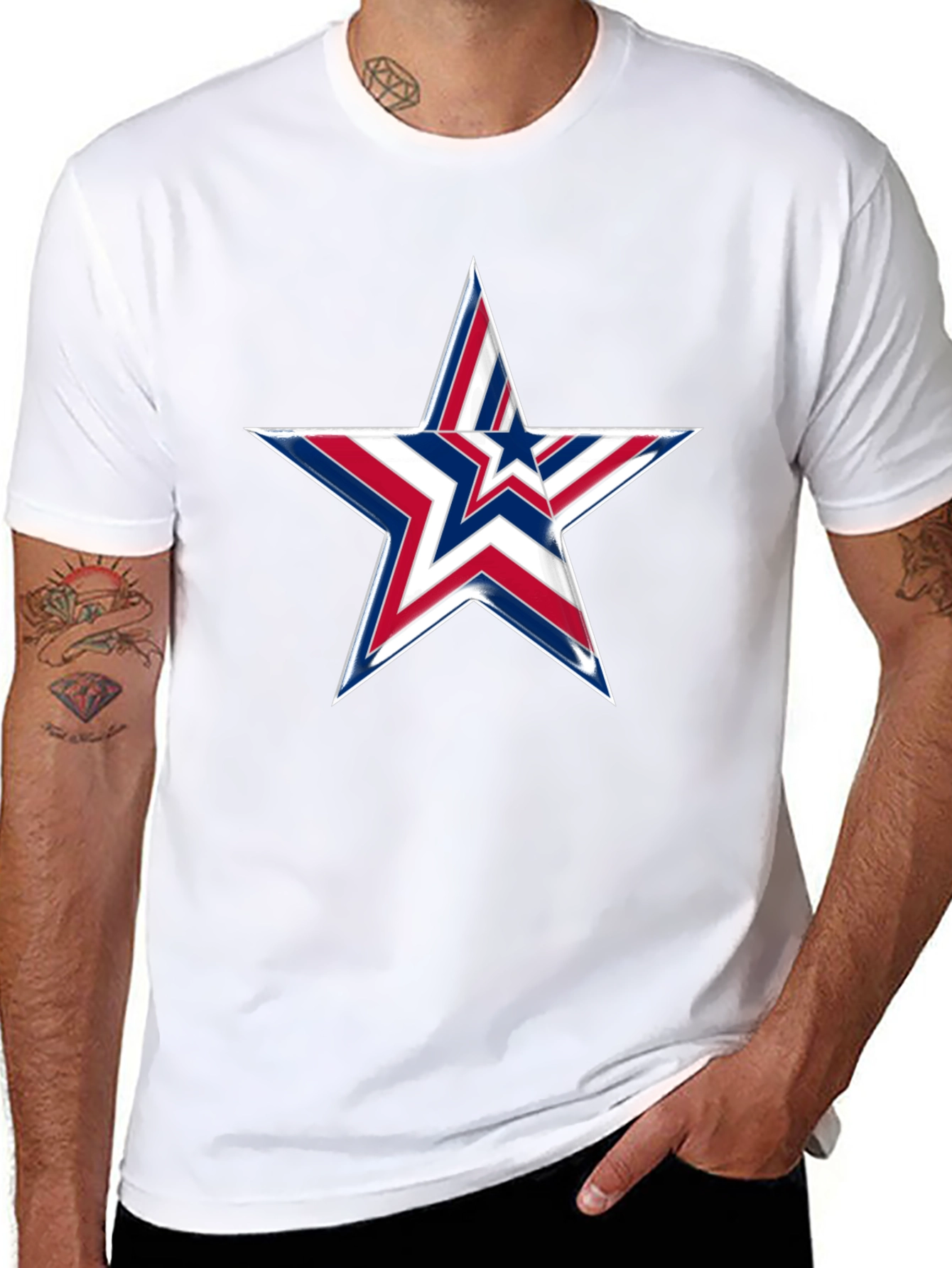 Black Patriotic Star Graphic Tee - USA Pride view 8