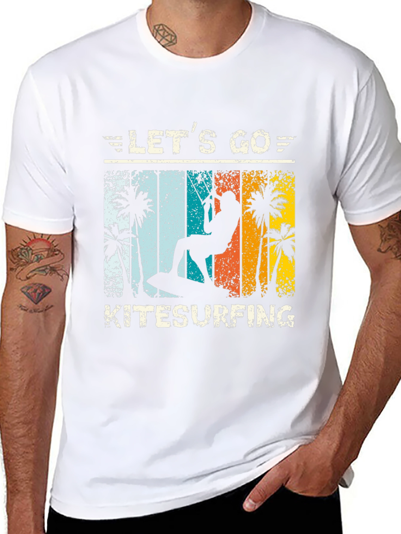 Black Let's Go Kitesurfing T-Shirt view 8