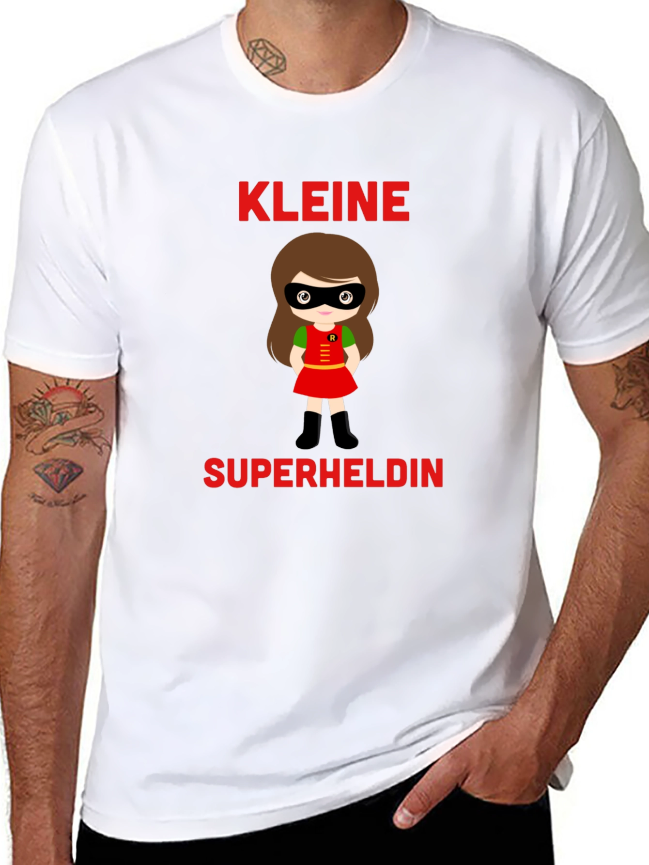 Black Kleine Superheldin T-Shirt - Cute Superhero Girl Tee view 8
