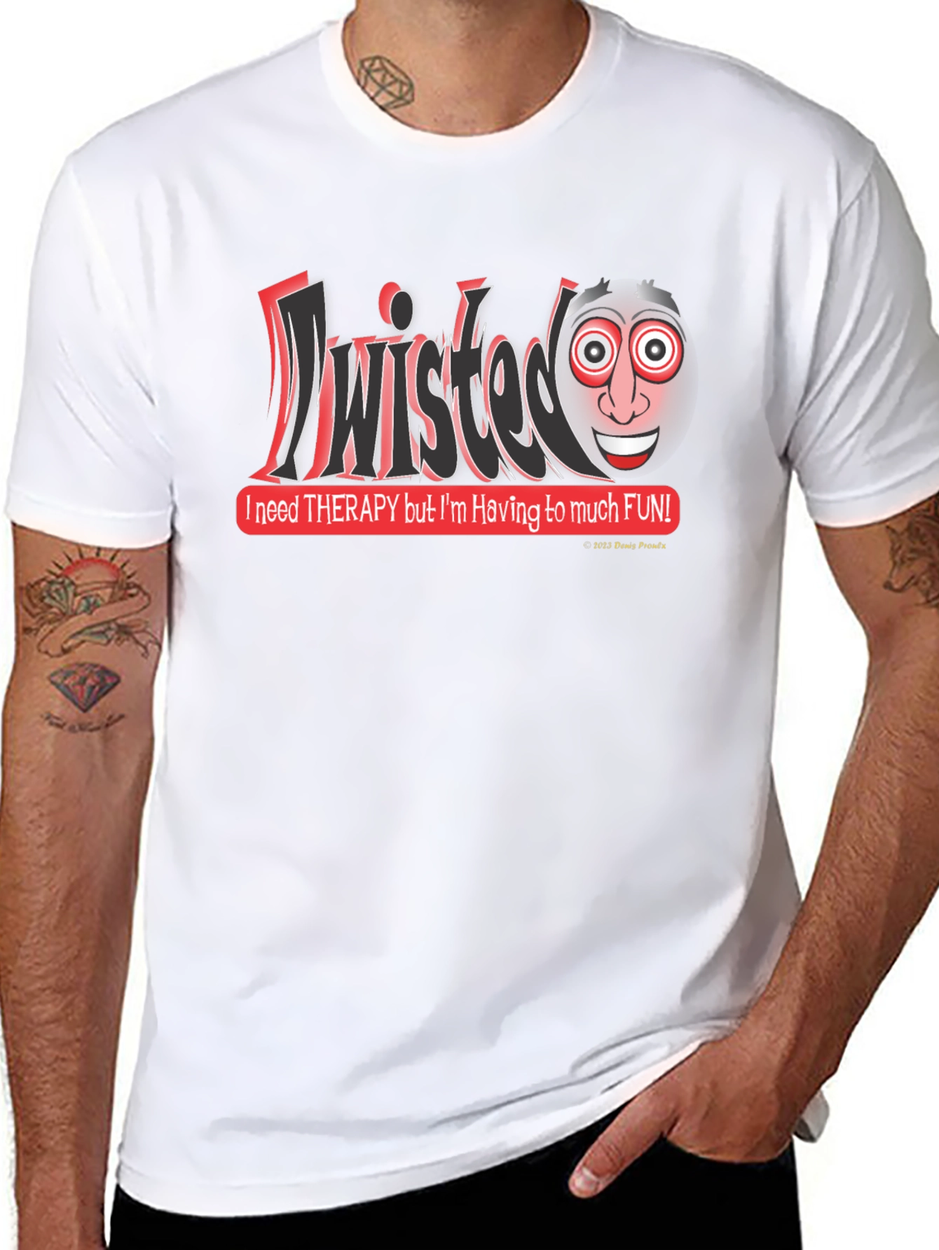 Black Twisted Humor Graphic T-Shirt - Funny Therapy Saying Tee view 8