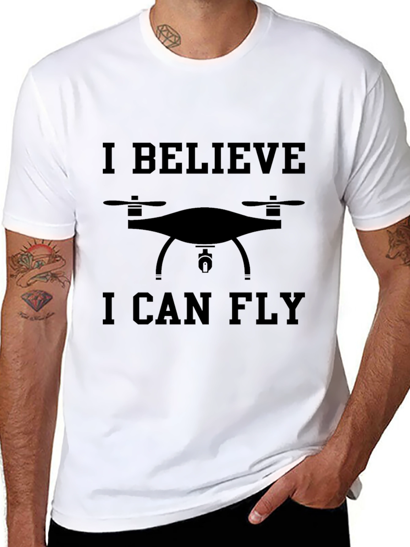 Drone Enthusiast Tee: I Believe I Can Fly - 8
