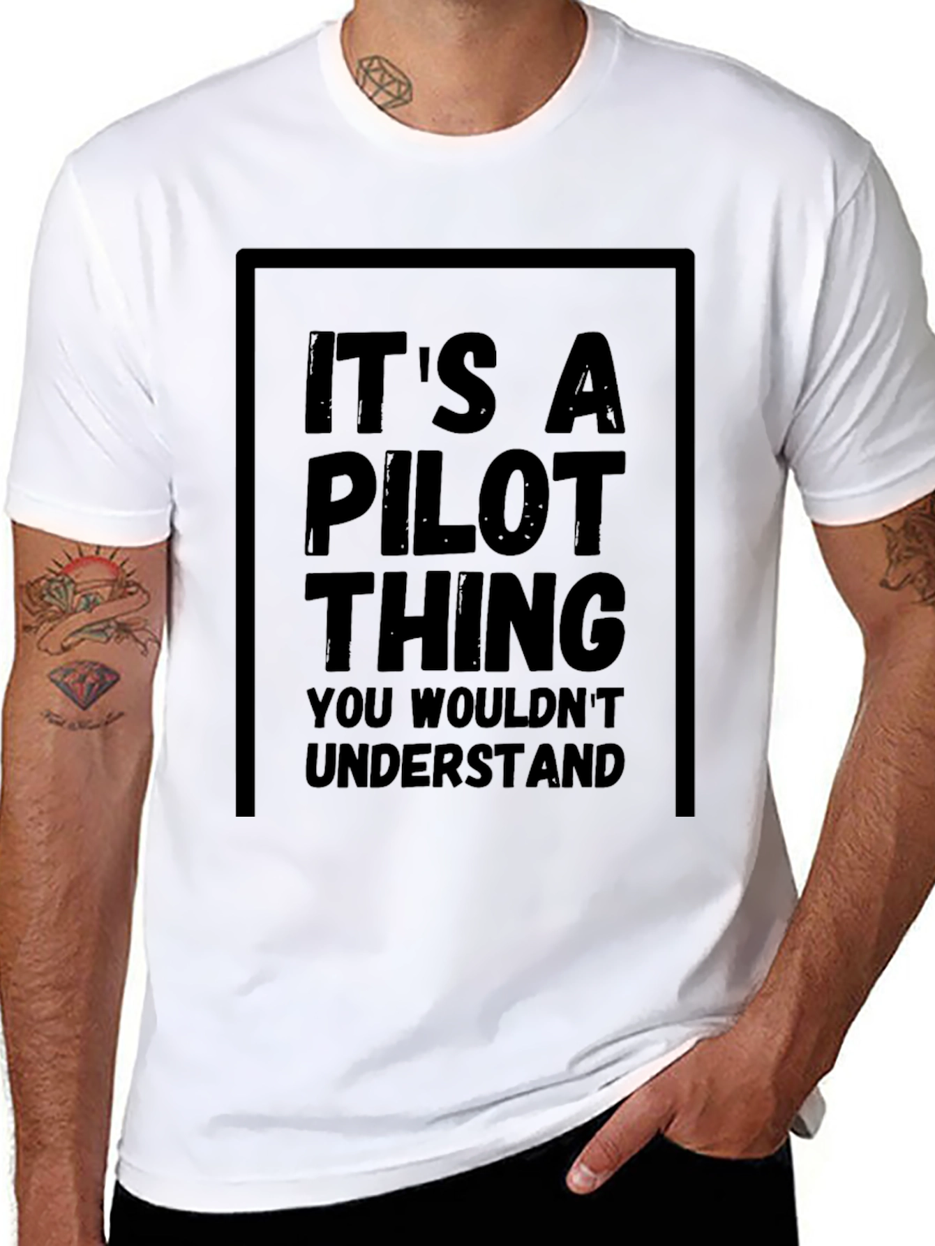 Black It's A Pilot Thing Funny T-Shirt view 8