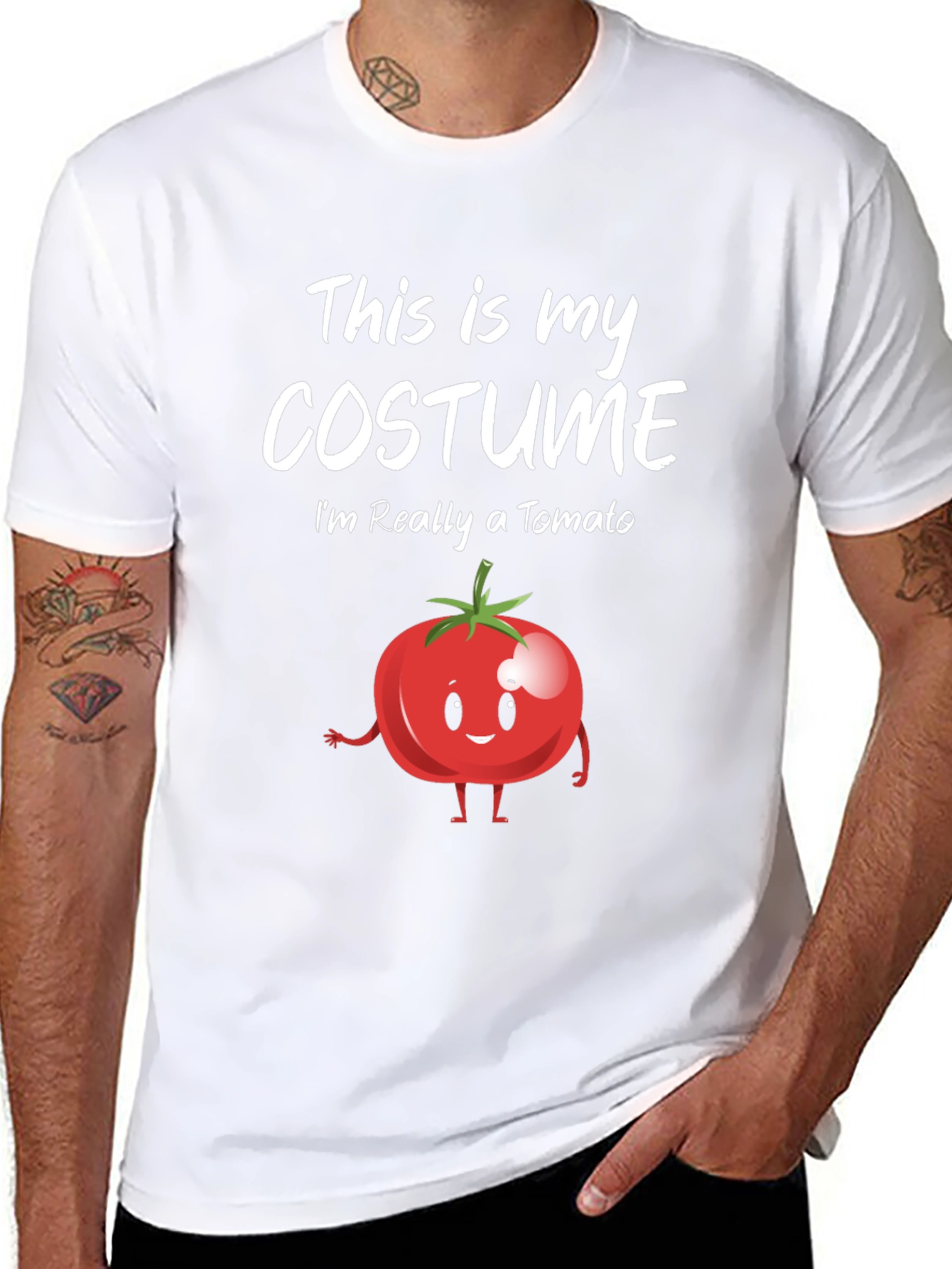 Black Funny Tomato Costume T-Shirt view 8