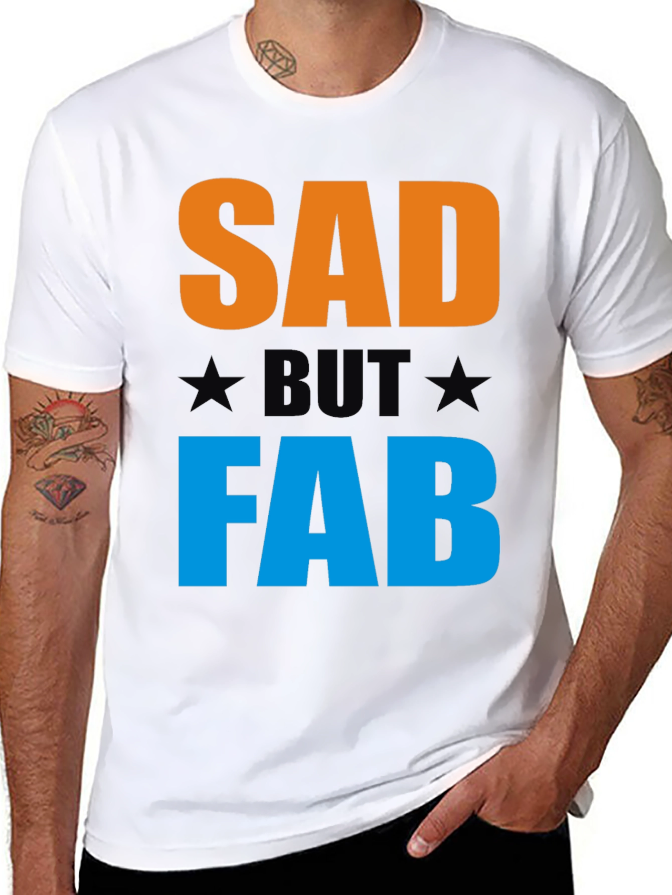 Black Sad But Fab Graphic T-Shirt | Unisex Crew Neck Tee view 8