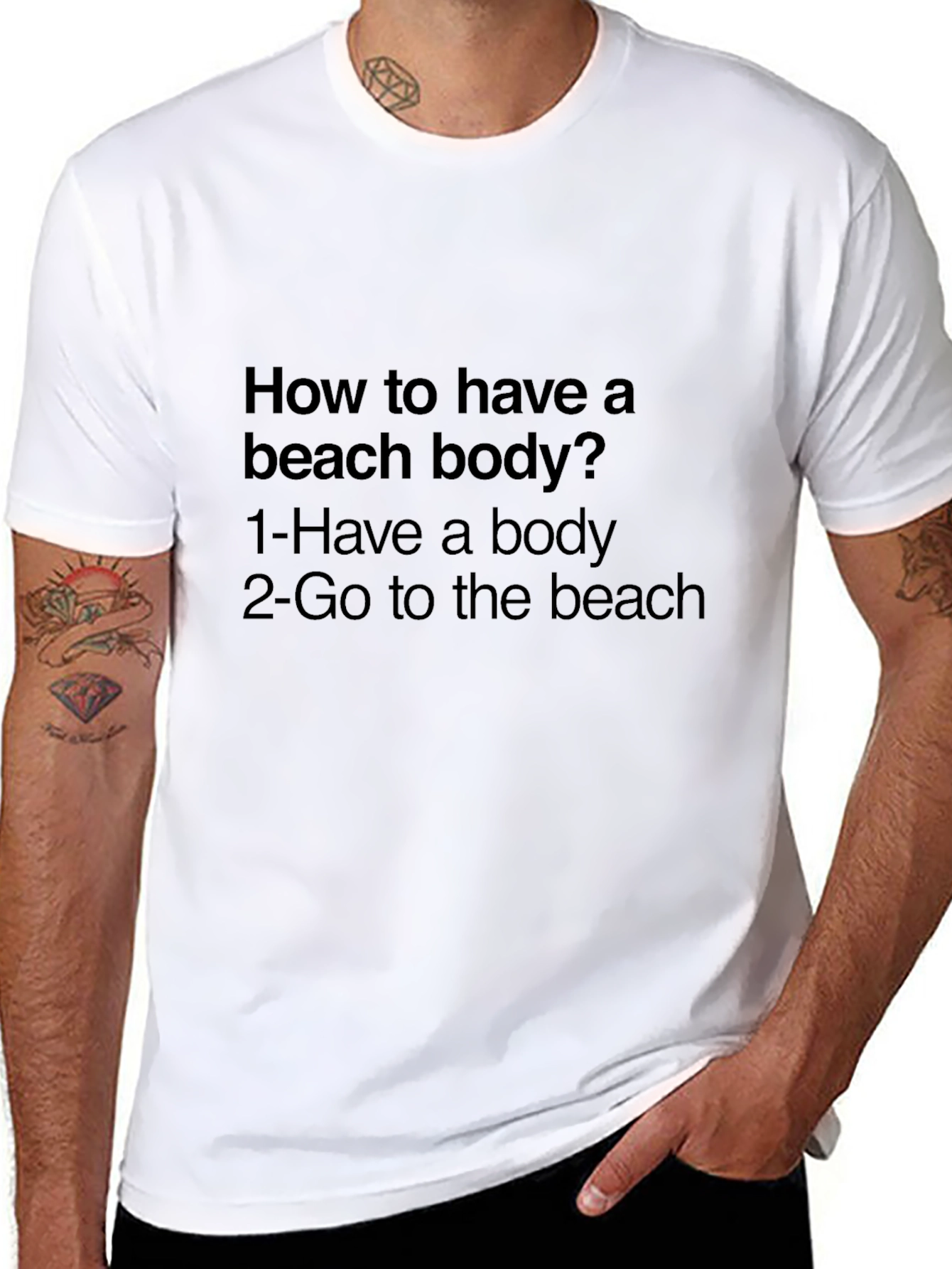 Black Beach Body T-Shirt - Funny Graphic Tee view 8