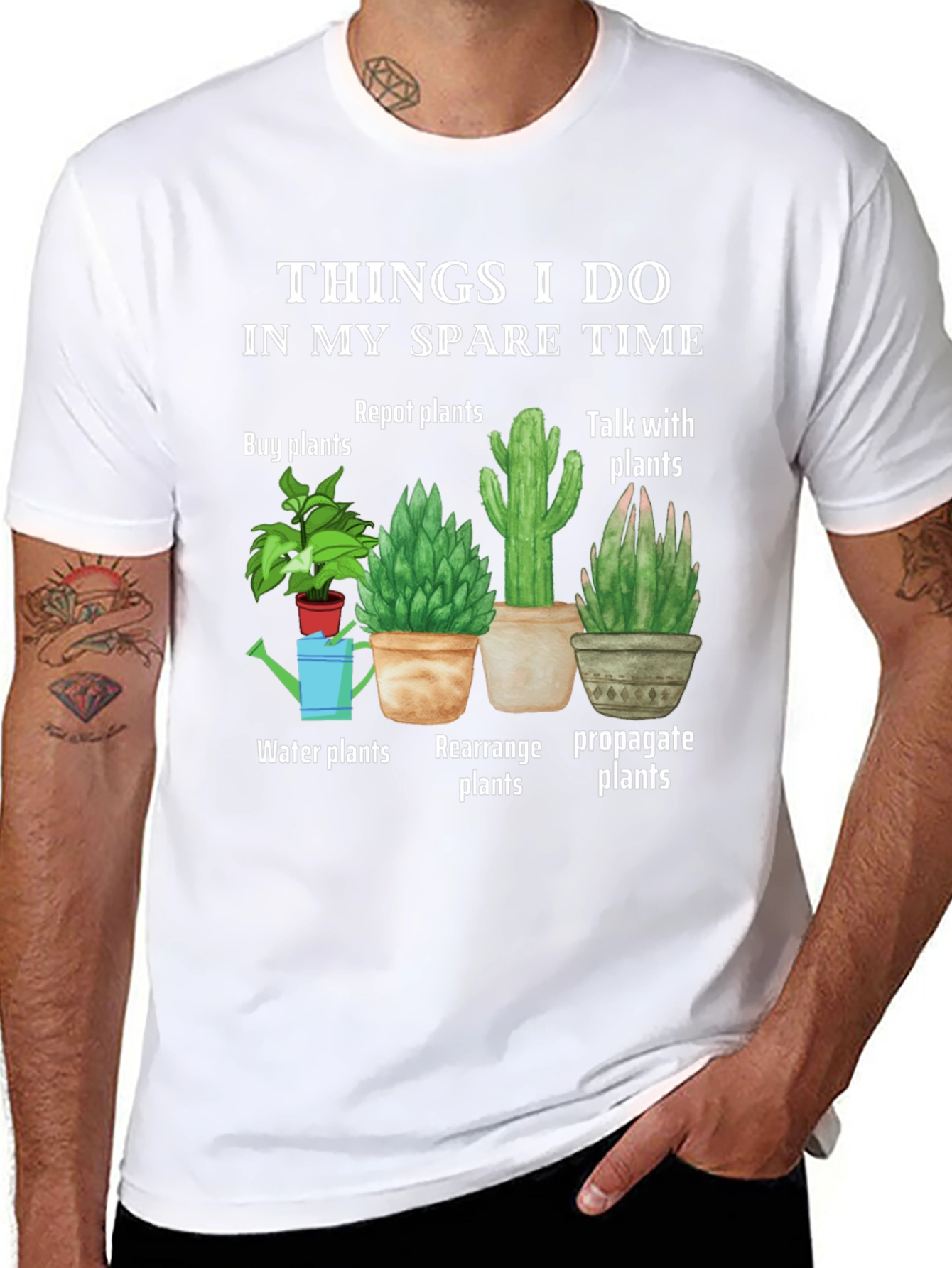 Black Plant Lover T-Shirt: Things I Do In My Spare Time view 8