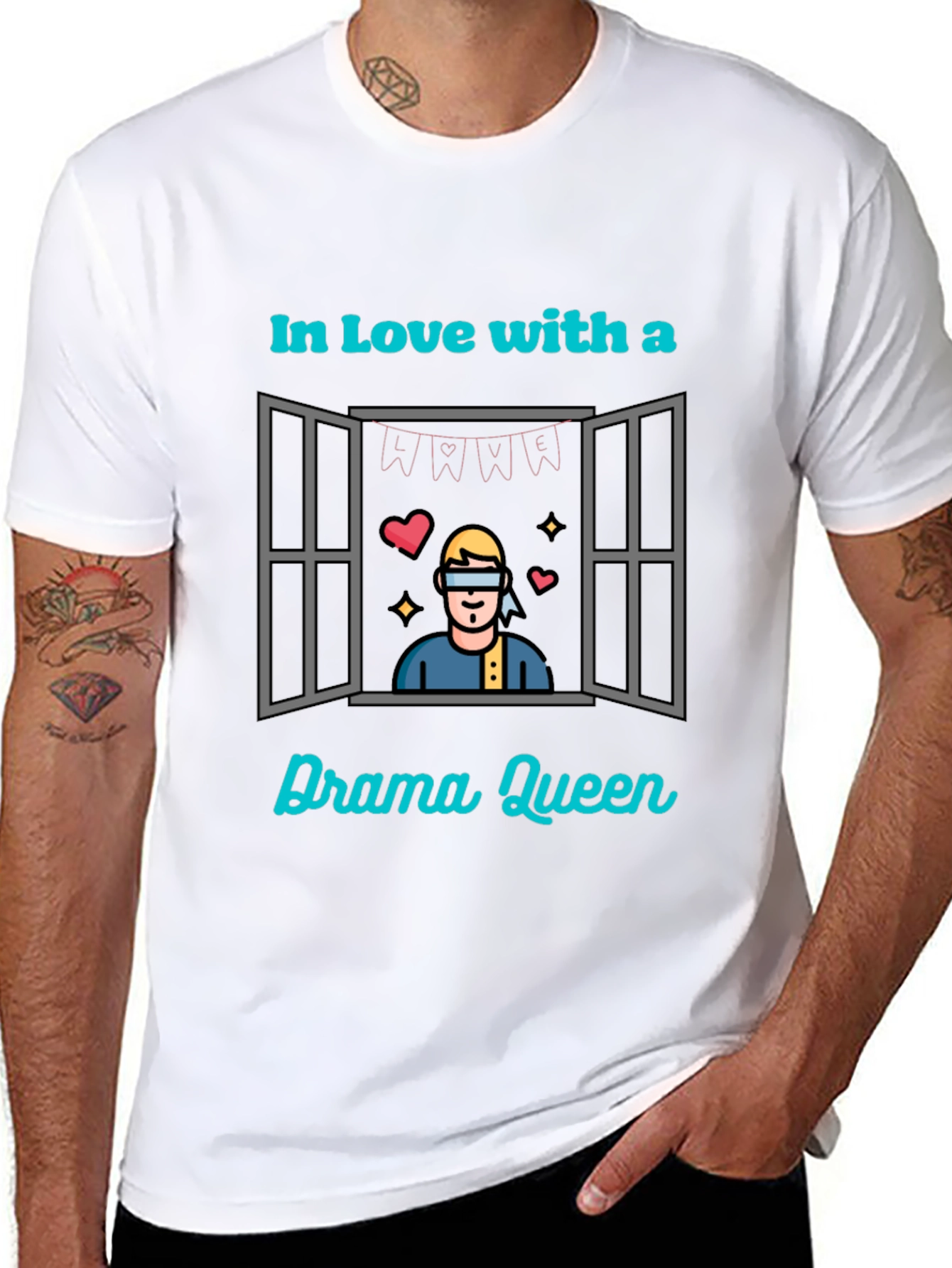 Black In Love With a Drama Queen T-Shirt view 8