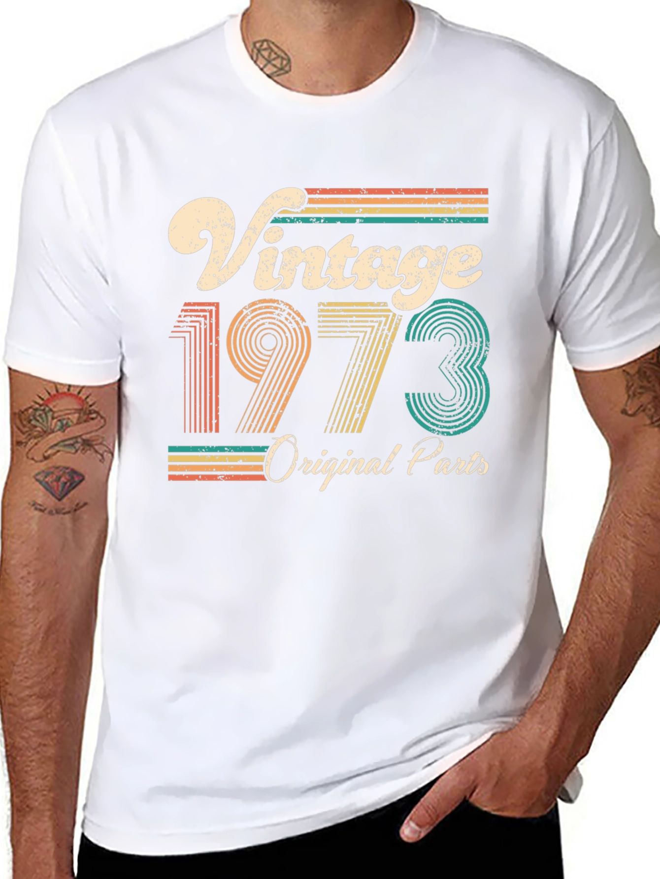 Black Vintage 1973 Original Parts Graphic T-Shirt view 8