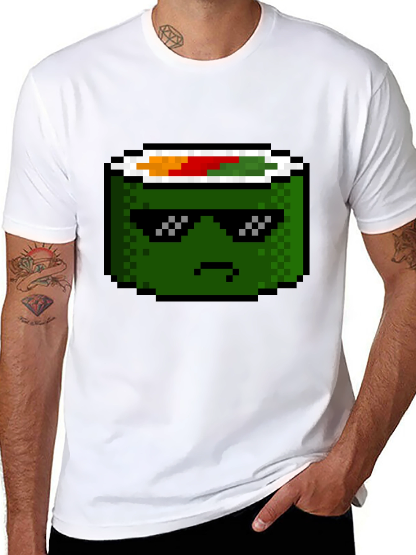 Black Pixel Sushi Roll T-Shirt - Cool Foodie Tee view 8
