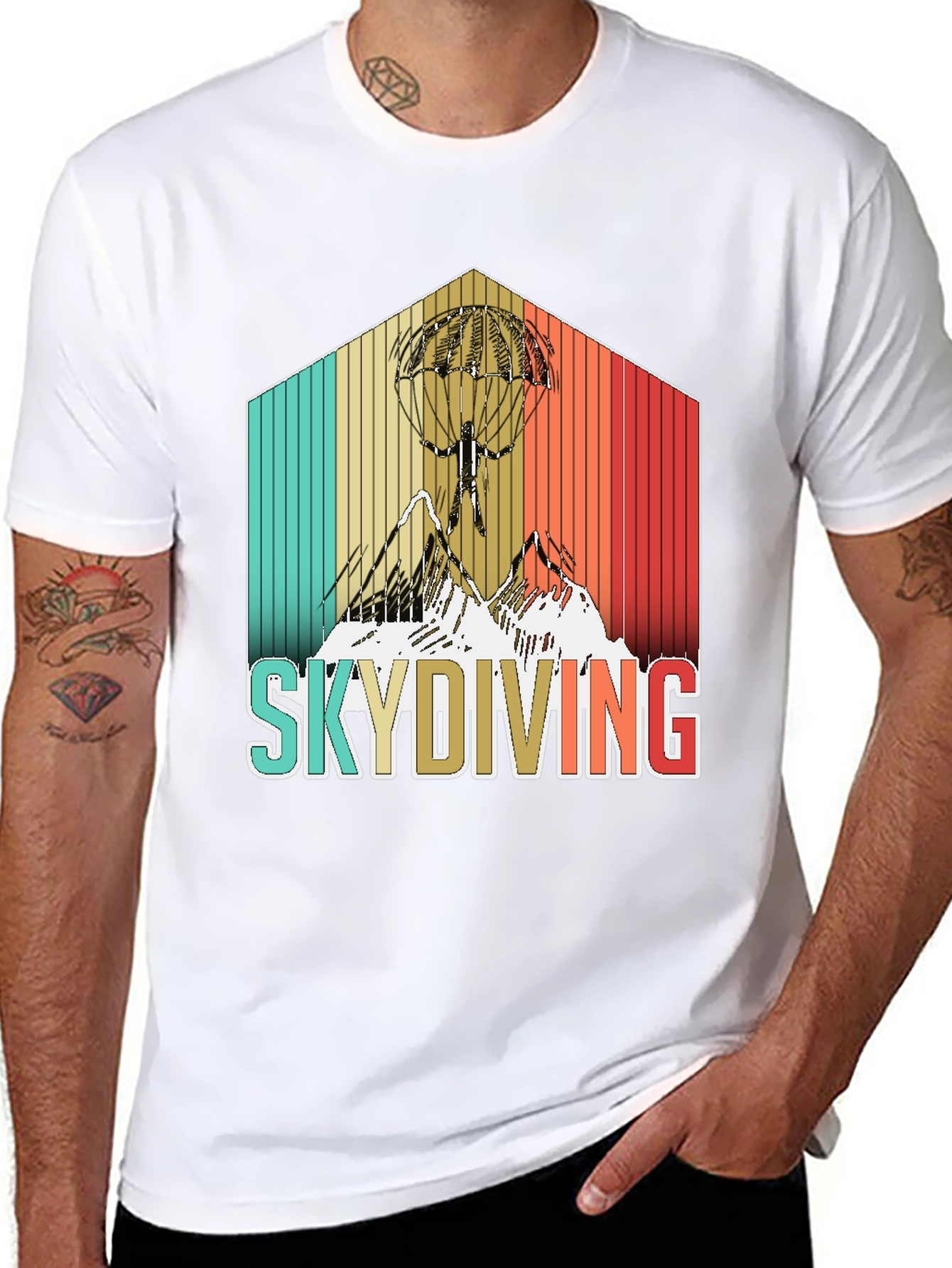 Black Retro Skydiving T-Shirt - Vintage Style Adventure Tee view 8