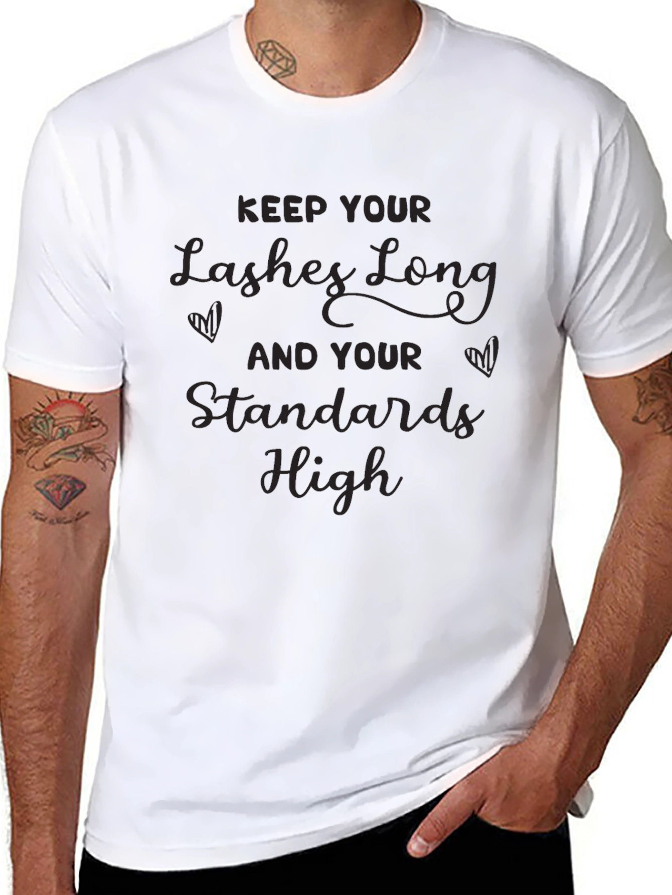 Lashes Long Standards High T-Shirt - Trendy Graphic Tee - 8