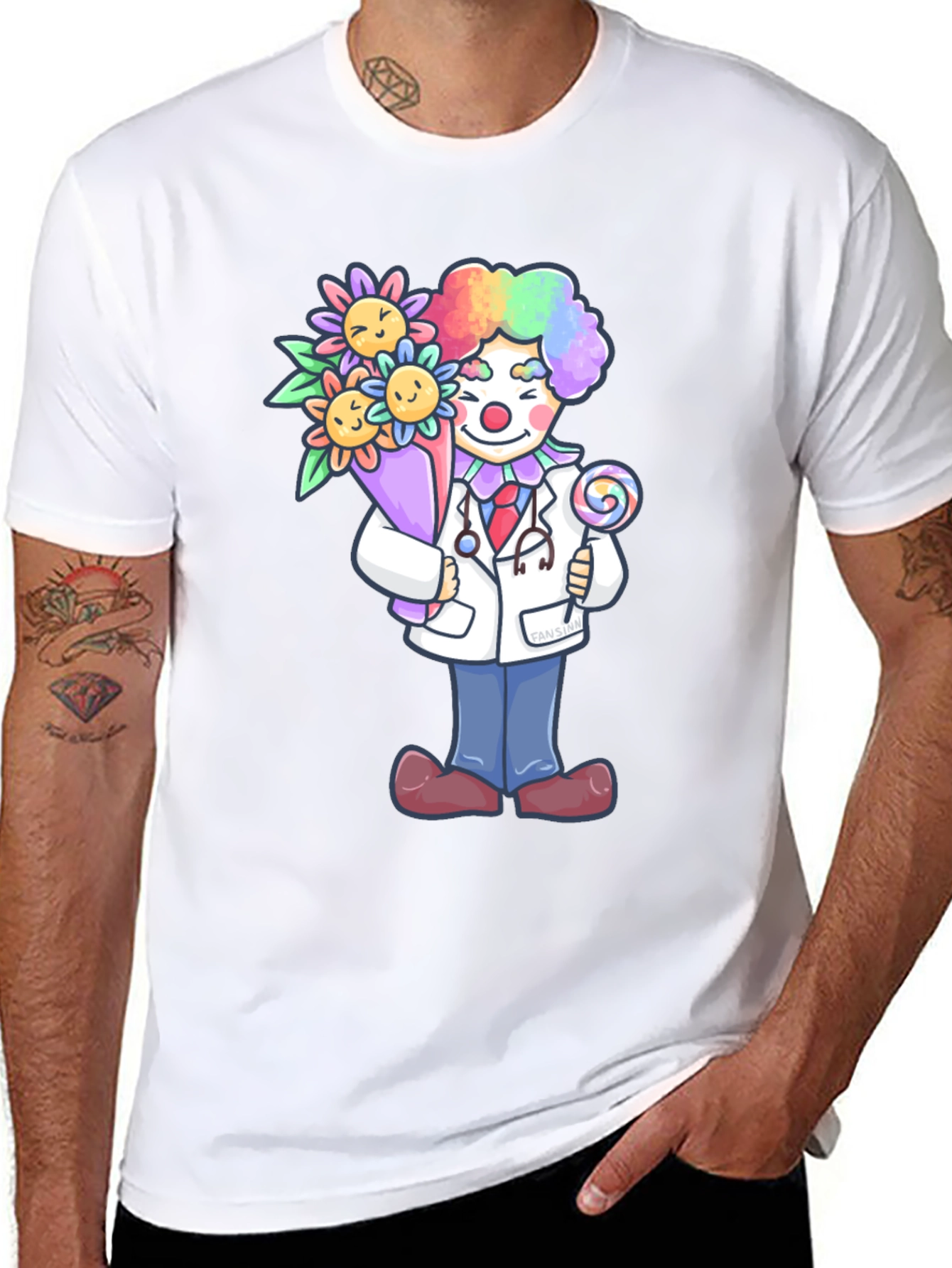 Black Clown Doctor Graphic Tee - Funny Medical Shirt view 8