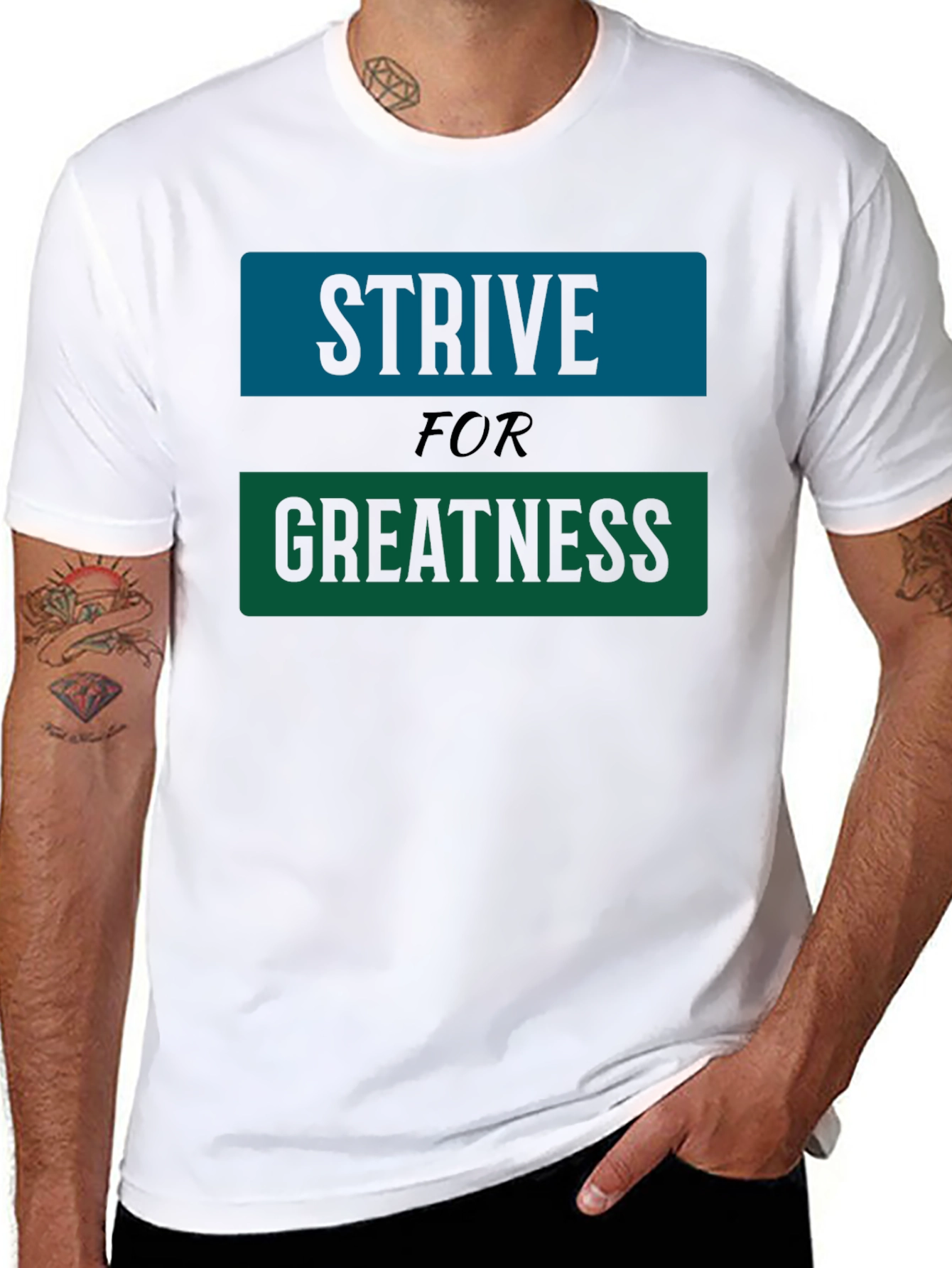 Black Strive for Greatness Graphic Tee view 8