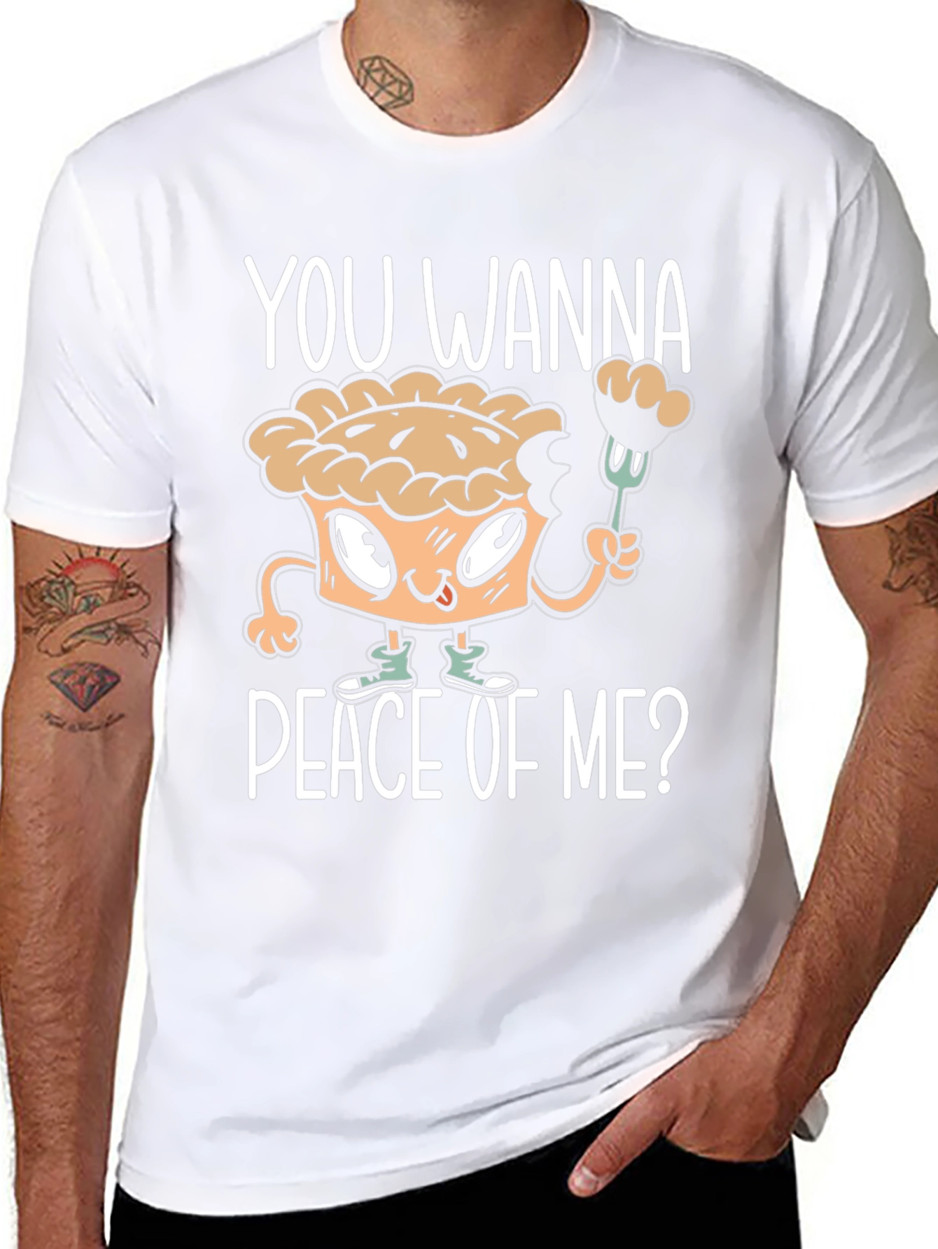 Black You Wanna Piece of Me? Funny Pie Graphic T-Shirt view 8
